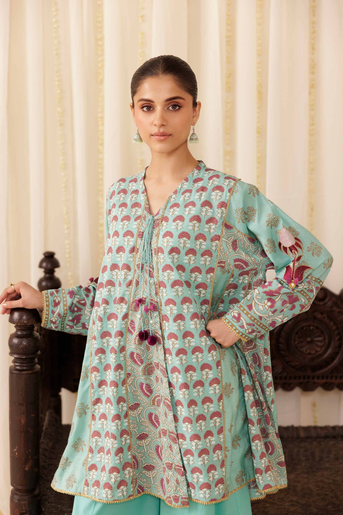 2 Piece - Printed Embroidered Suit - PFE25-47 Blue Viscose 2PC Embroidered Nishat Australia