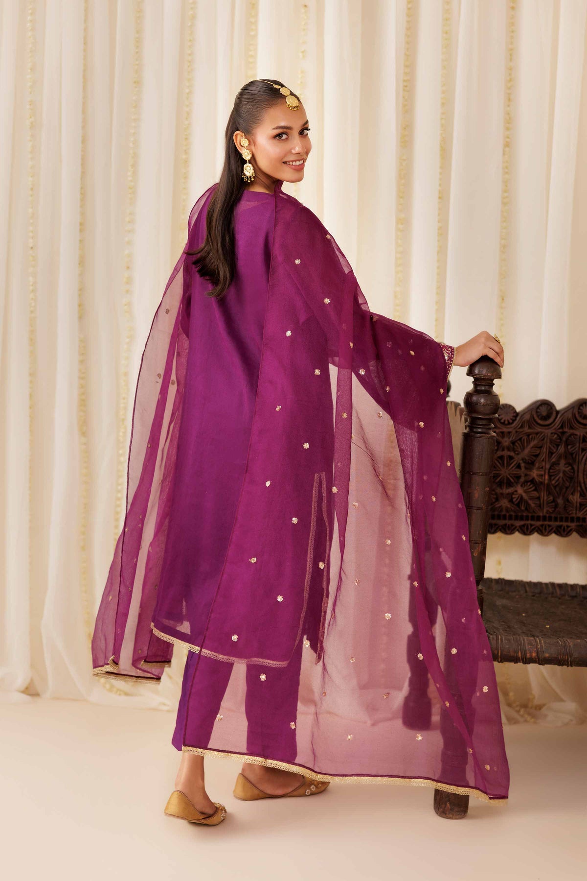 3 Piece - Embroidered Suit - PFE25-54 Purple Cotton 3PC Embroidered Nishat Australia