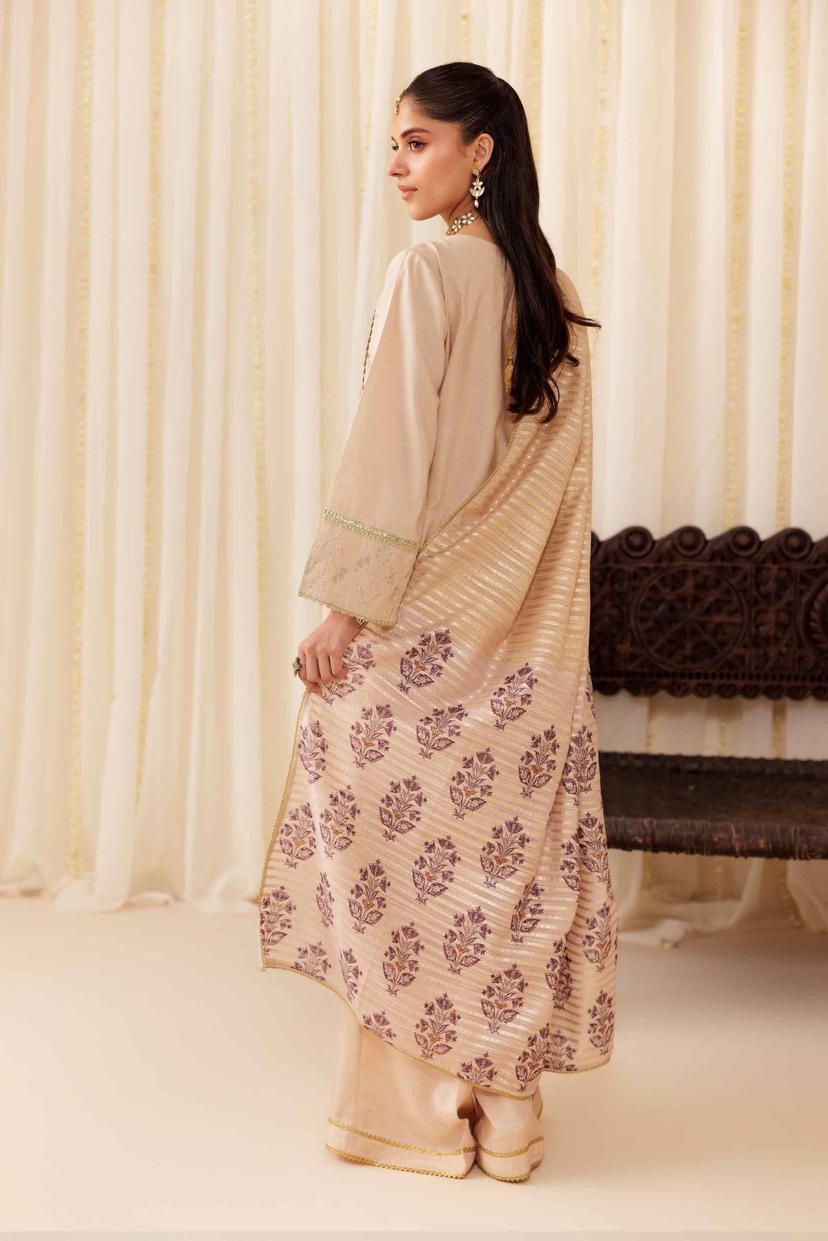 3 Piece - Embroidered Suit - PFE25-58 Pink Cotton 3PC Embroidered Nishat Australia