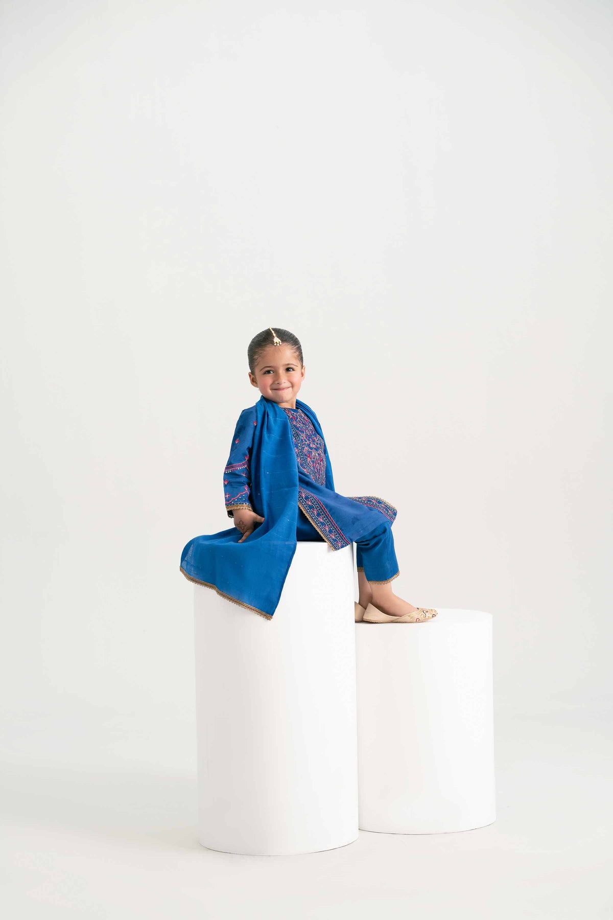 3 Piece - Embroidered Suit - PMD25-16 D Blue Jacquard 3PC Embroidered Nishat Australia