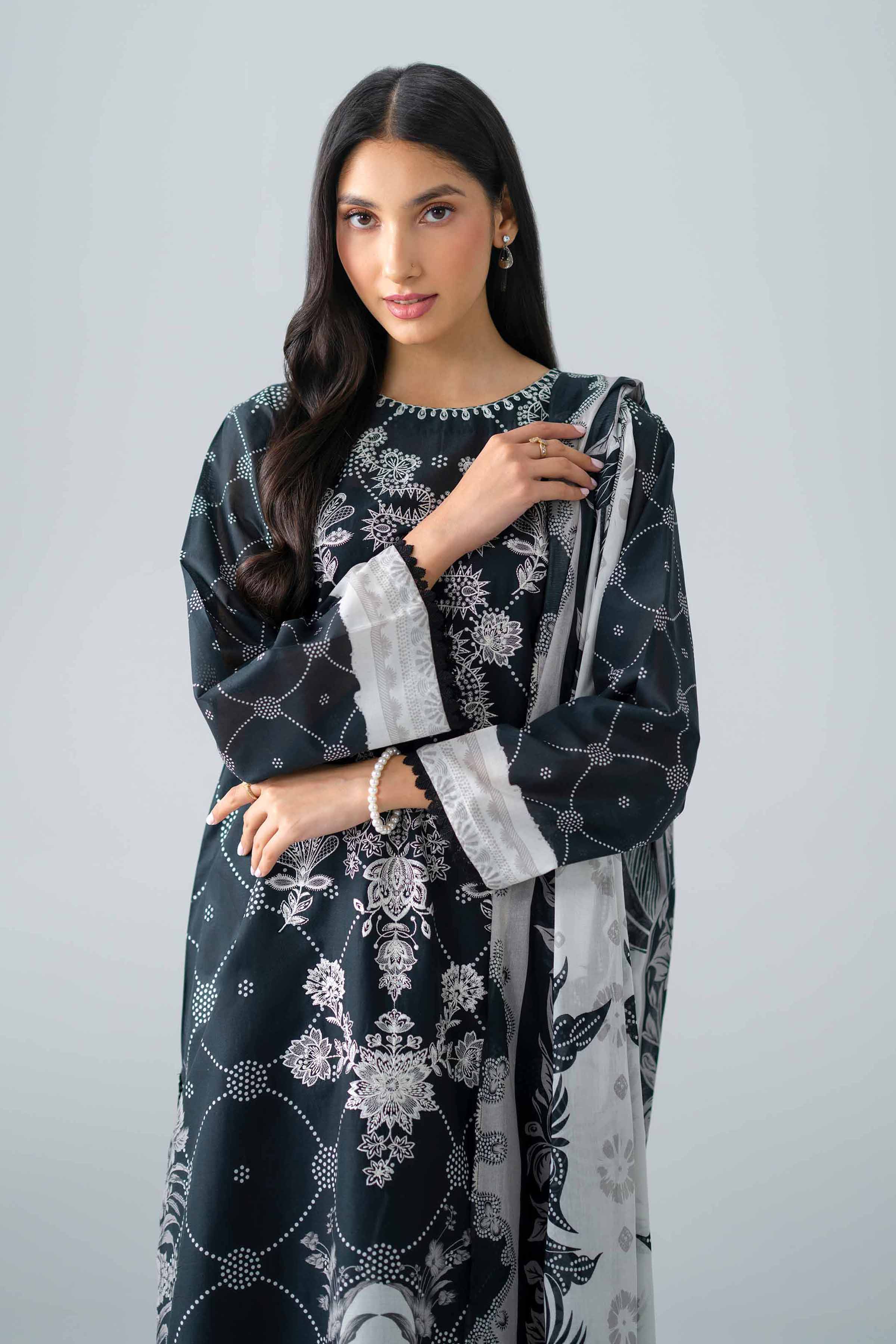 3 Piece - Printed Embroidered Suit - PMS26-05 Black Lawn 3PC Embroidered Nishat Australia