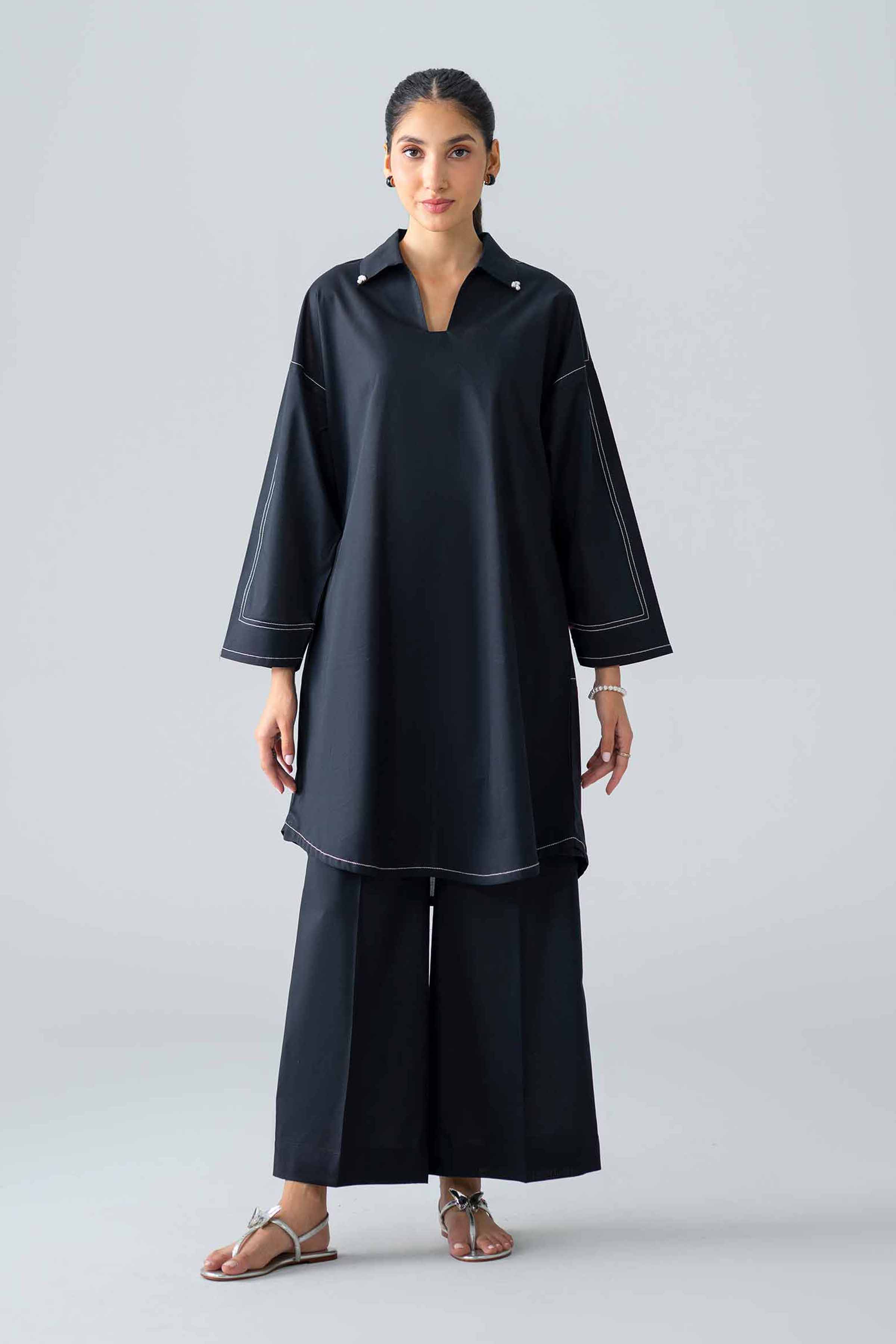 2 Piece - Solid Suit - PMS26-15 Black Cambric 2PC Solids Nishat Australia