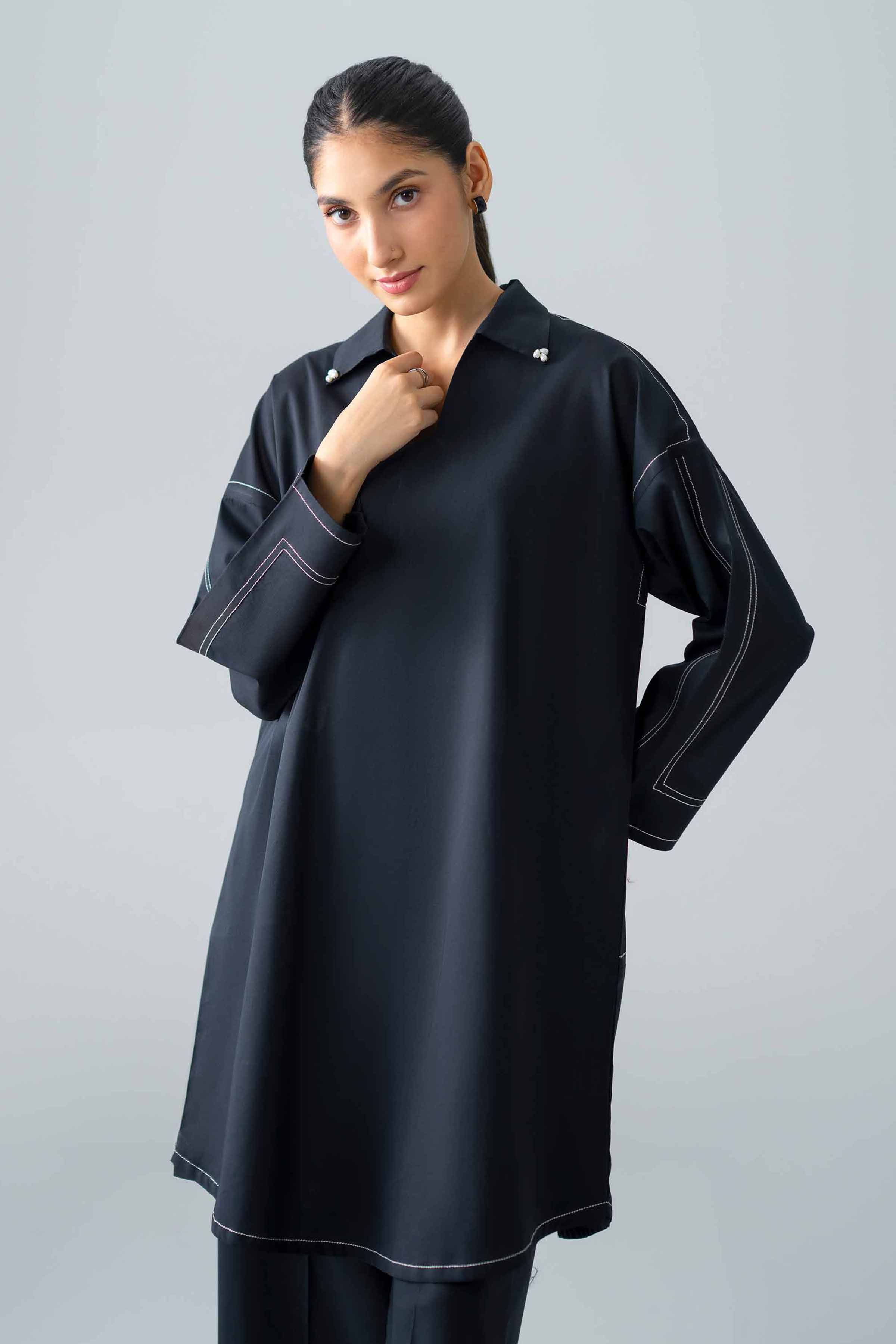 2 Piece - Solid Suit - PMS26-15 Black Cambric 2PC Solids Nishat Australia