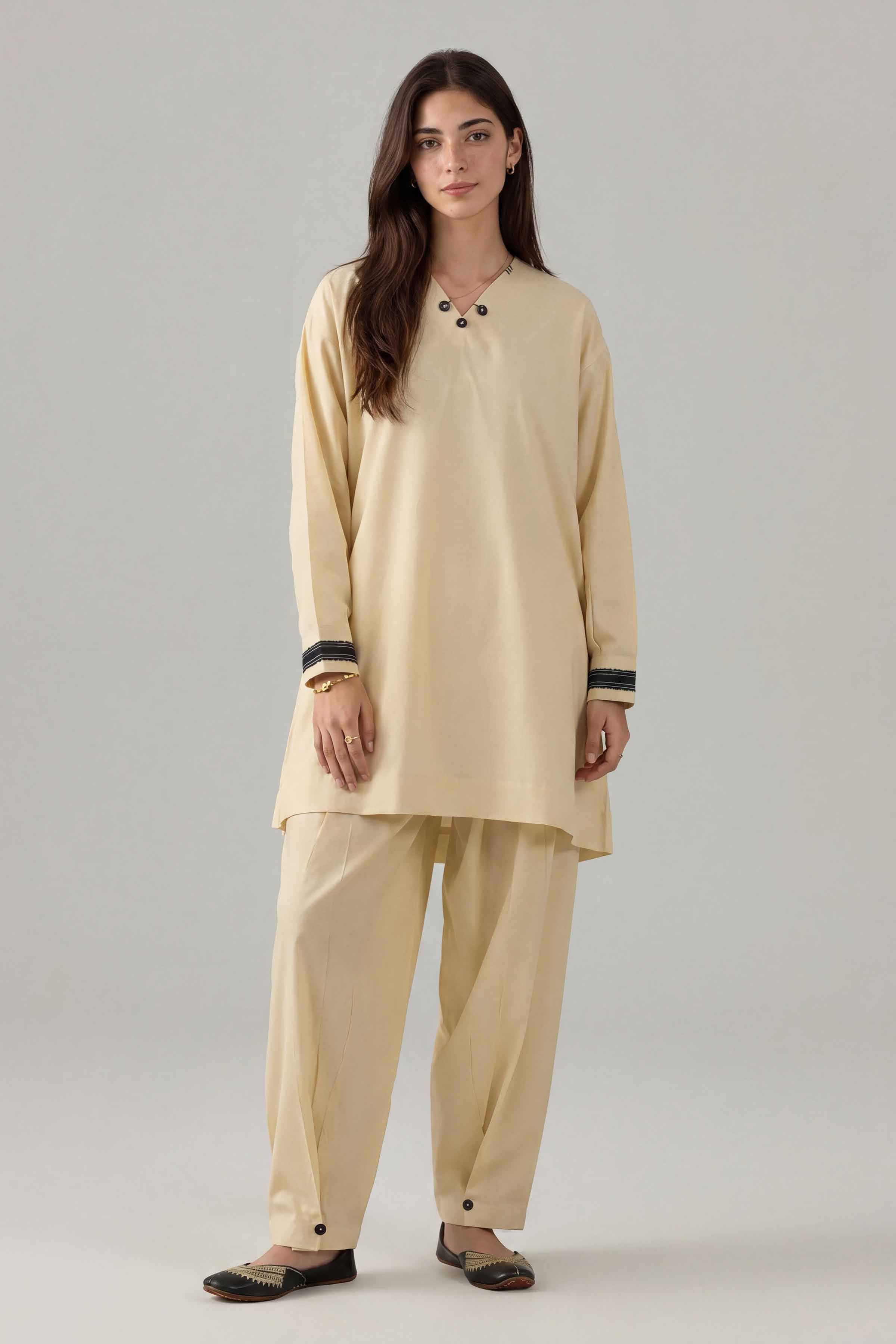 2 Piece - Solid Suit - PMS26-16 Beige Cambric 2PC Solids Nishat Australia