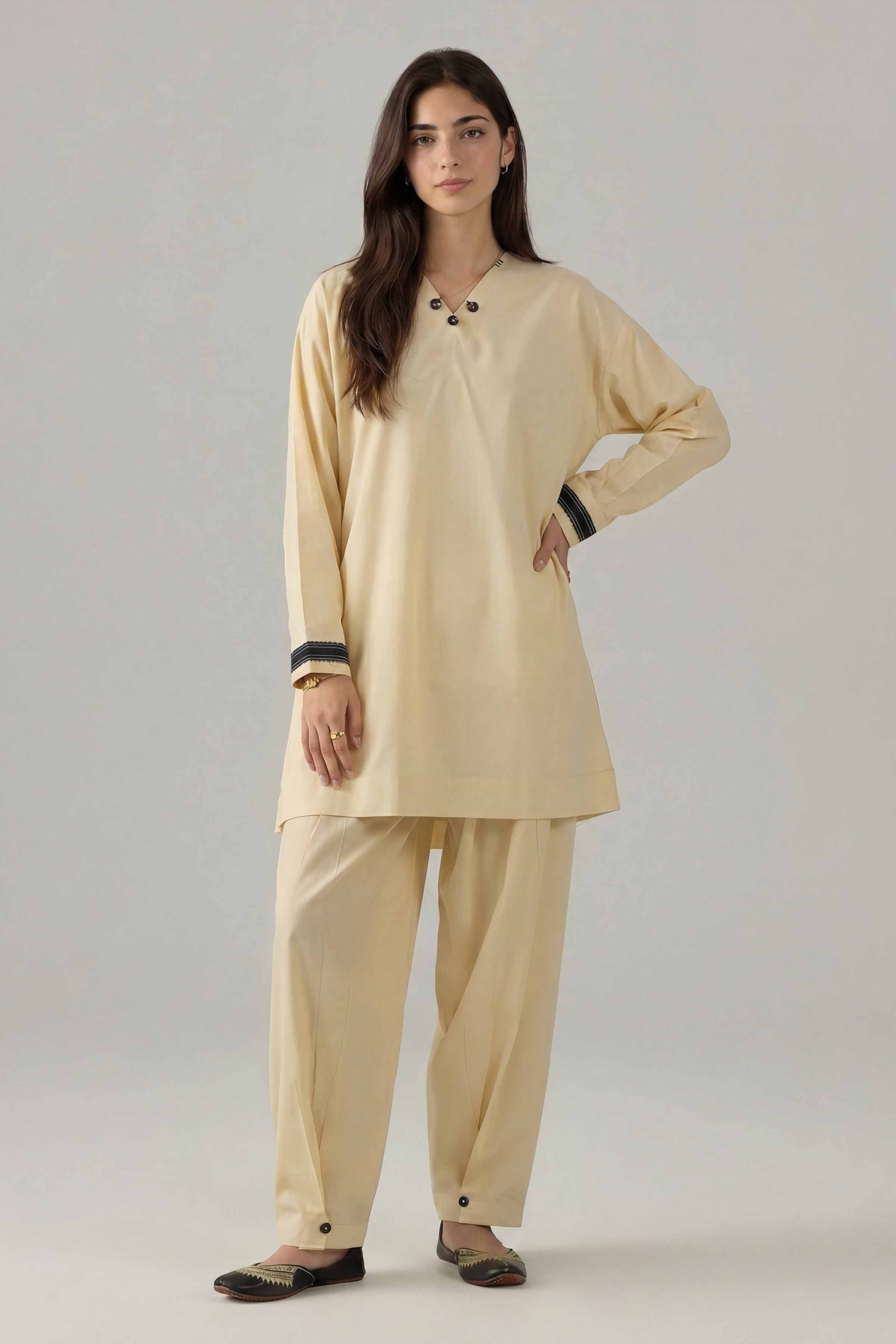 2 Piece - Solid Suit - PMS26-16 Beige Cambric 2PC Solids Nishat Australia