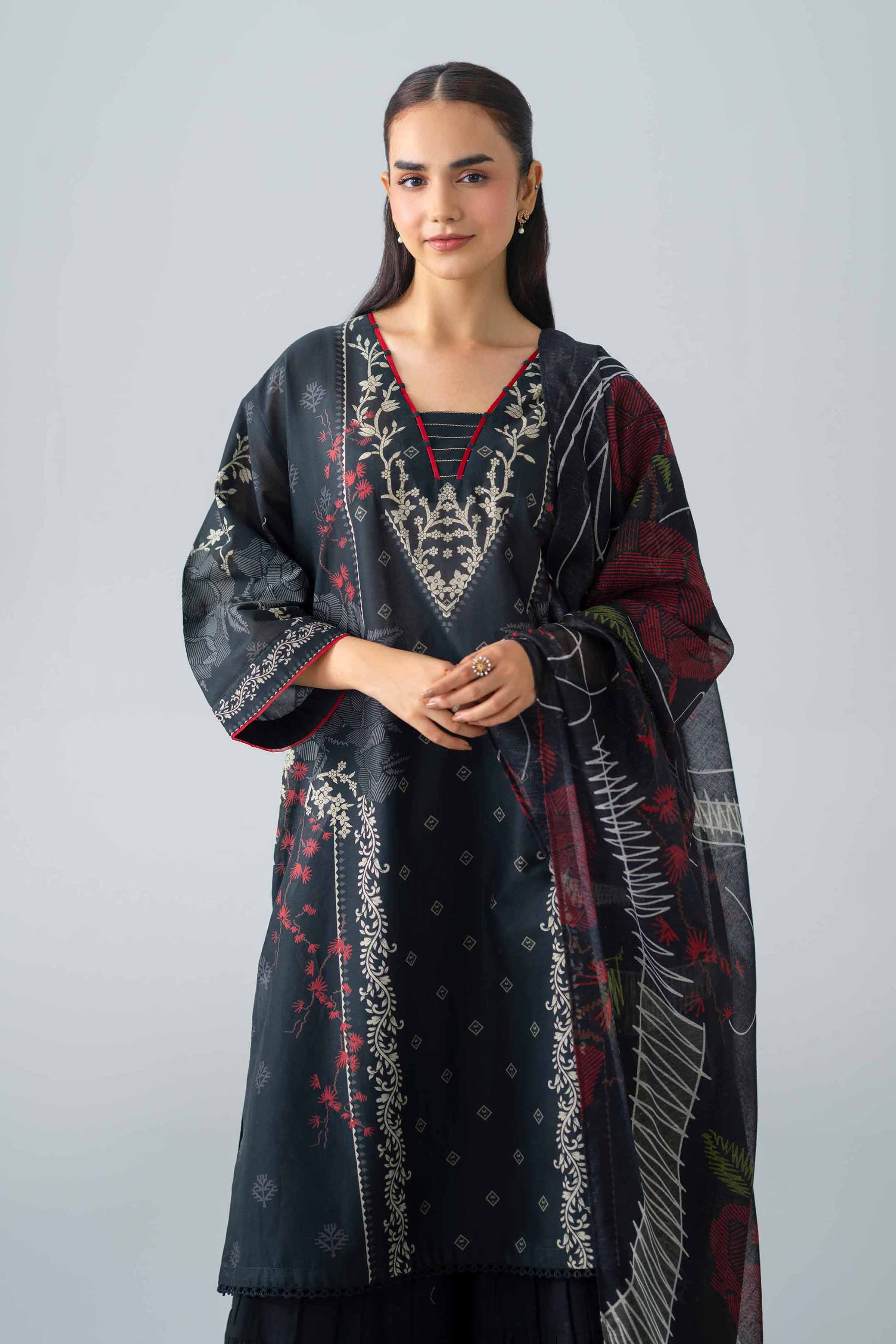 2 Piece - Printed Suit - PMS26-18 Black Lawn 2PC Printed  Nishat Australia