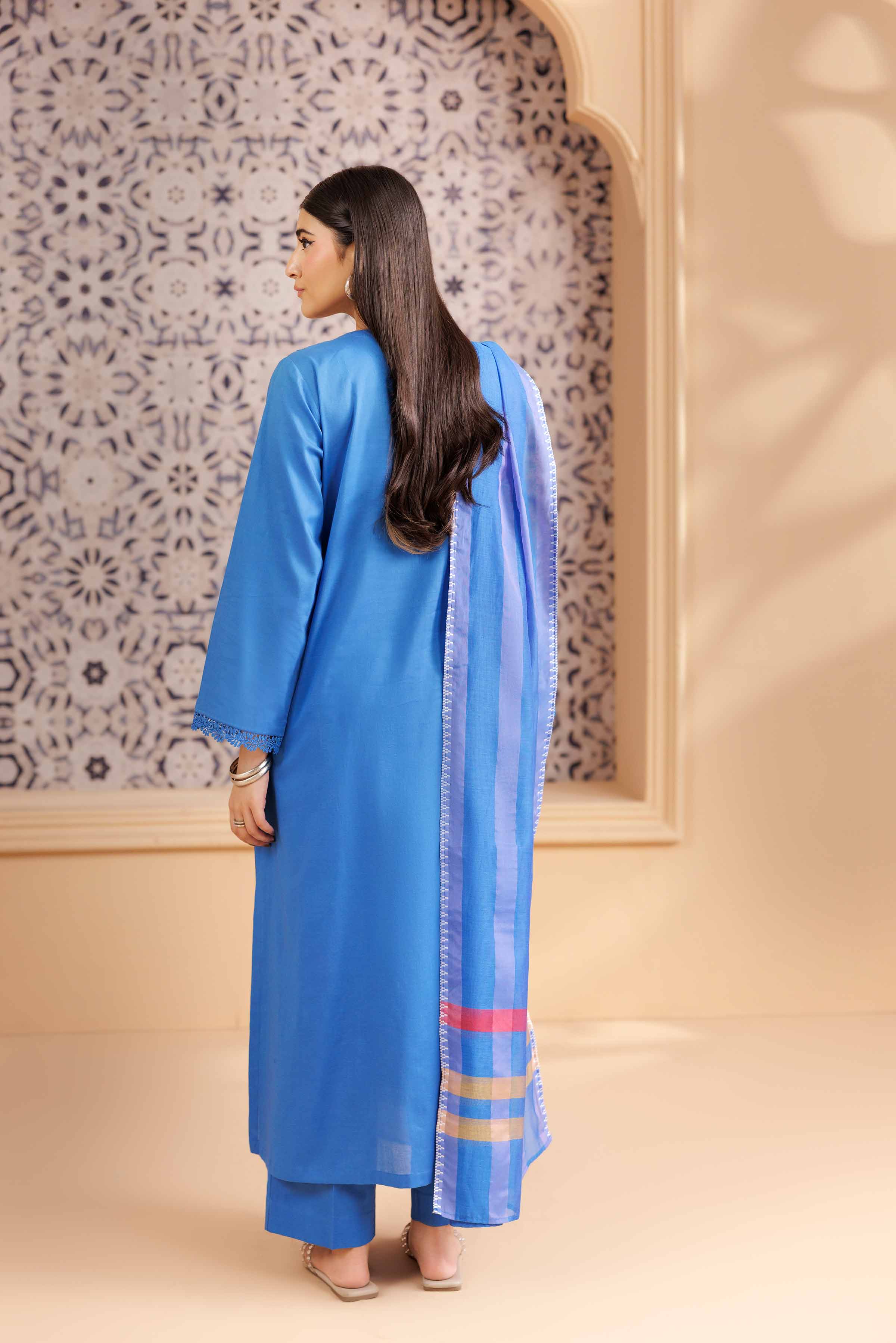 3 Piece - Basic Suit - PS25-131 READY TO WEAR Blue Cambric 3PC Solids
