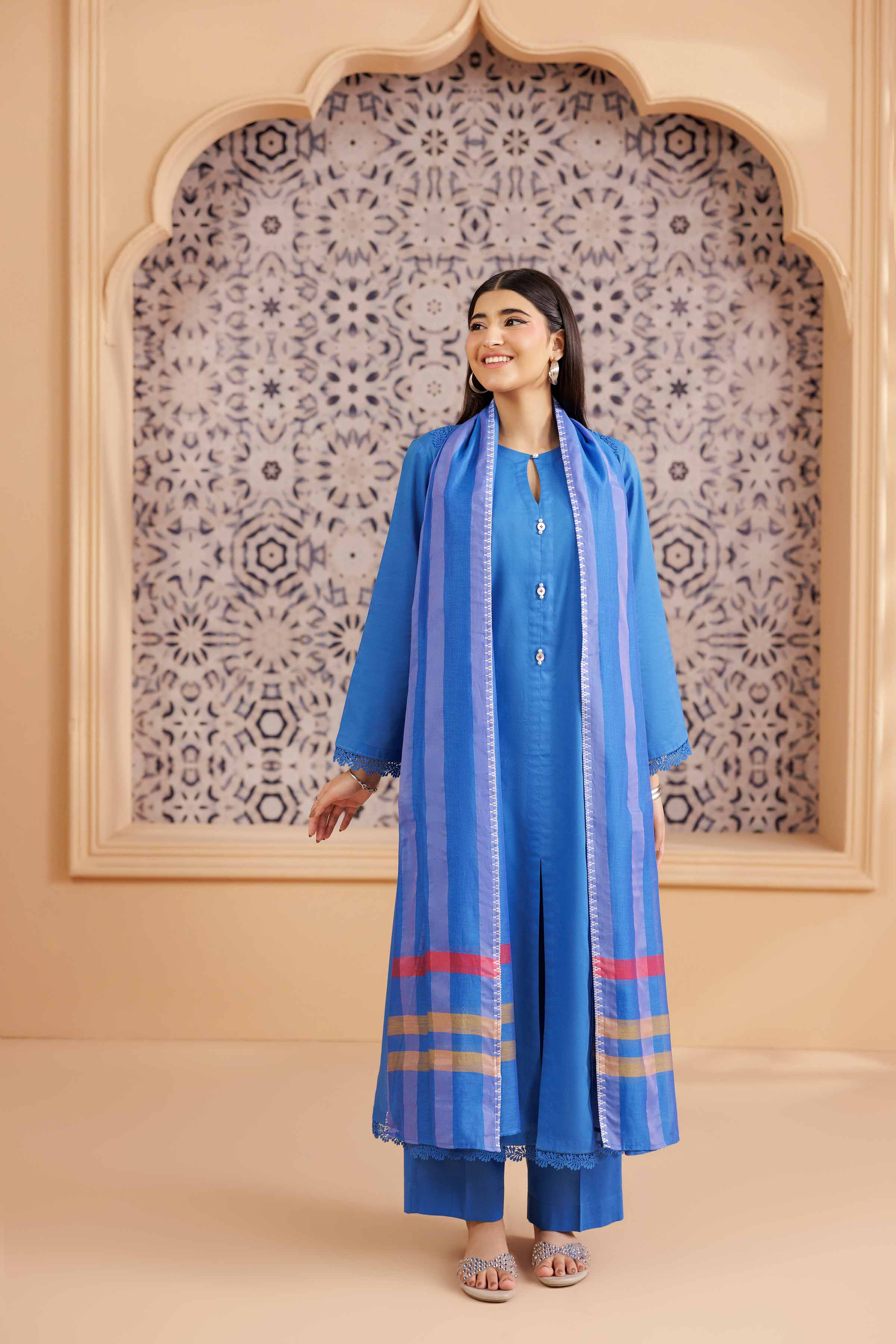 3 Piece - Basic Suit - PS25-131 READY TO WEAR Blue Cambric 3PC Solids