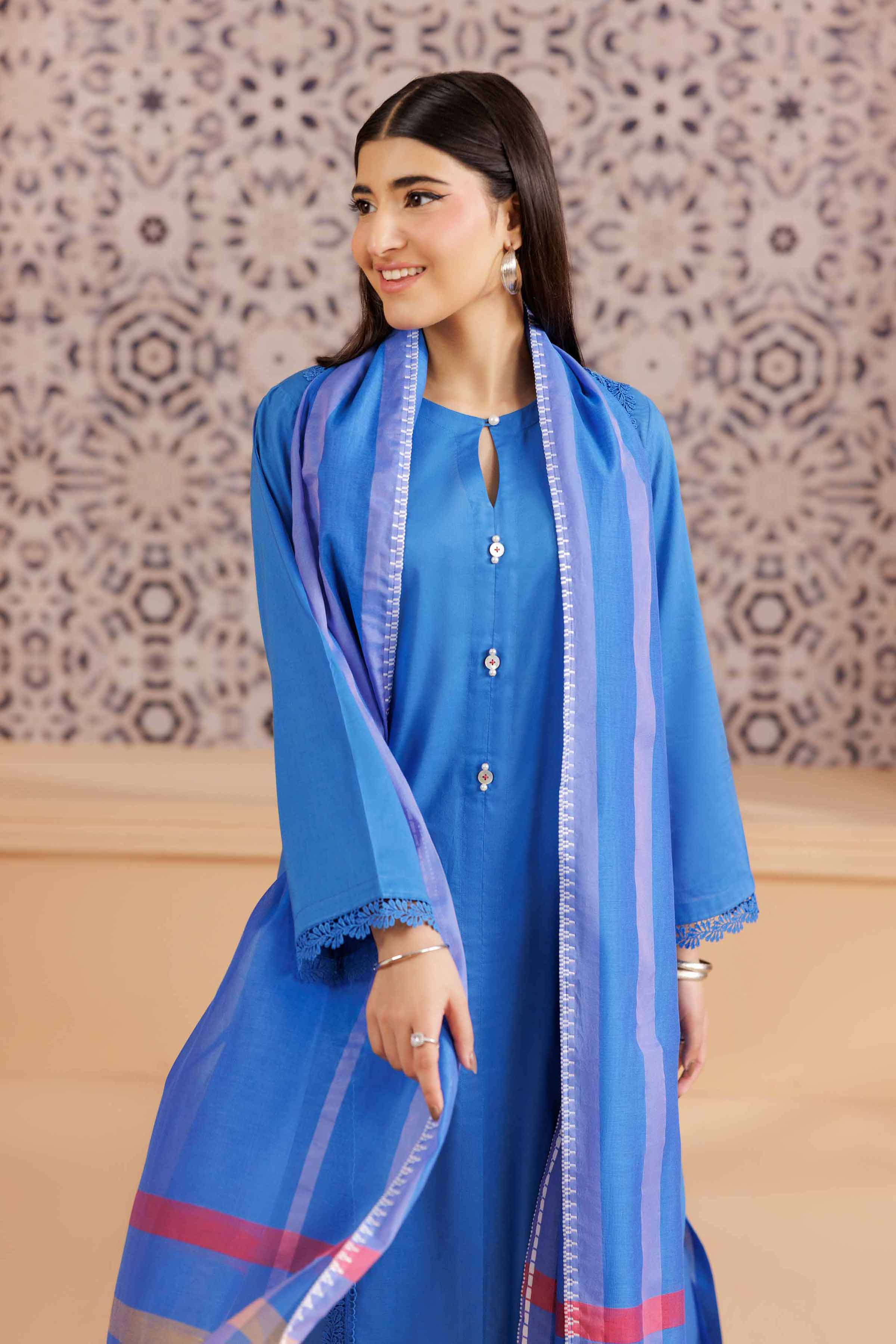 3 Piece - Basic Suit - PS25-131 READY TO WEAR Blue Cambric 3PC Solids