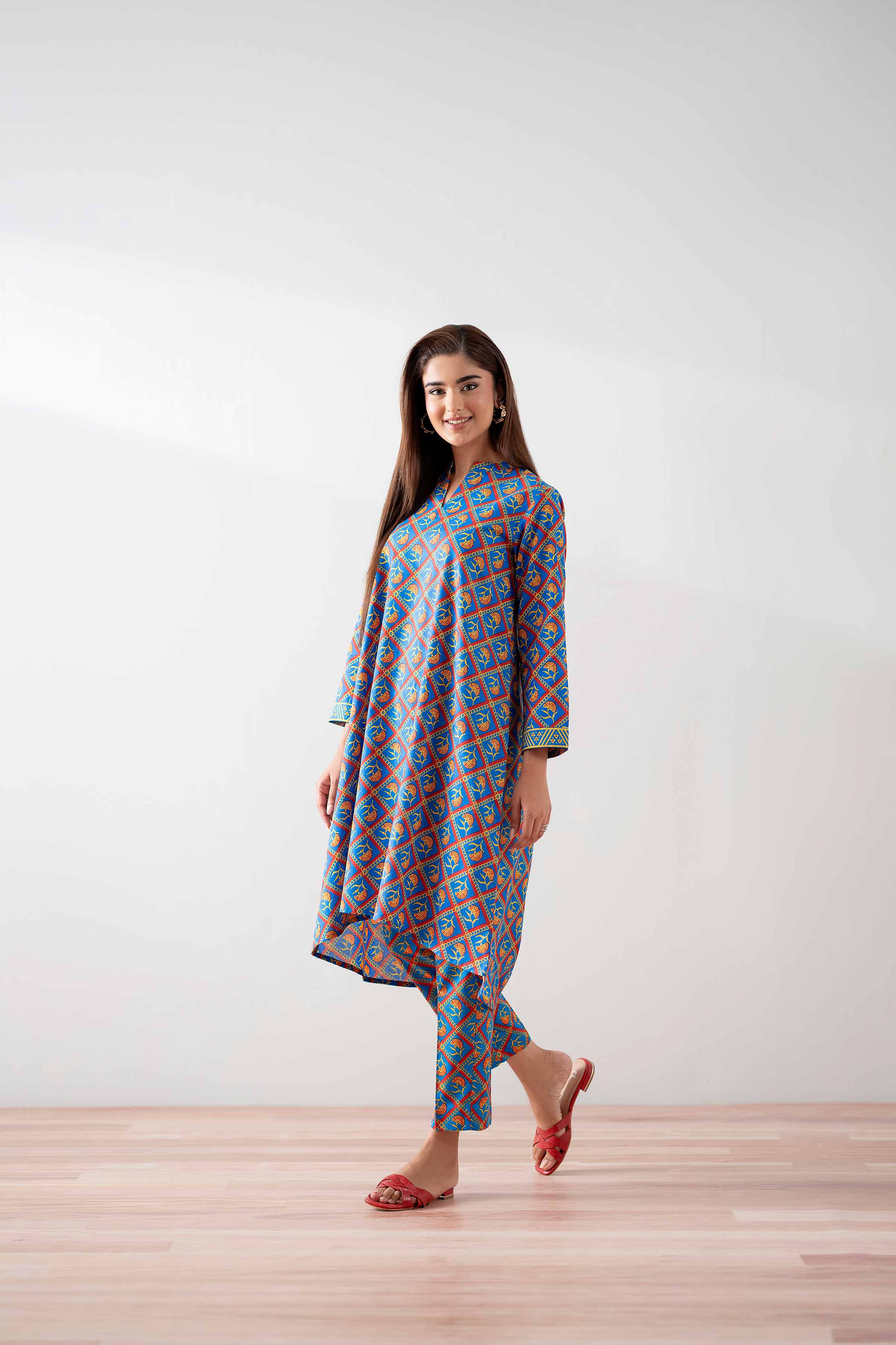 2 Piece - Printed Suit - PS25-141 READY TO WEAR Multi Cambric 2PC Printed