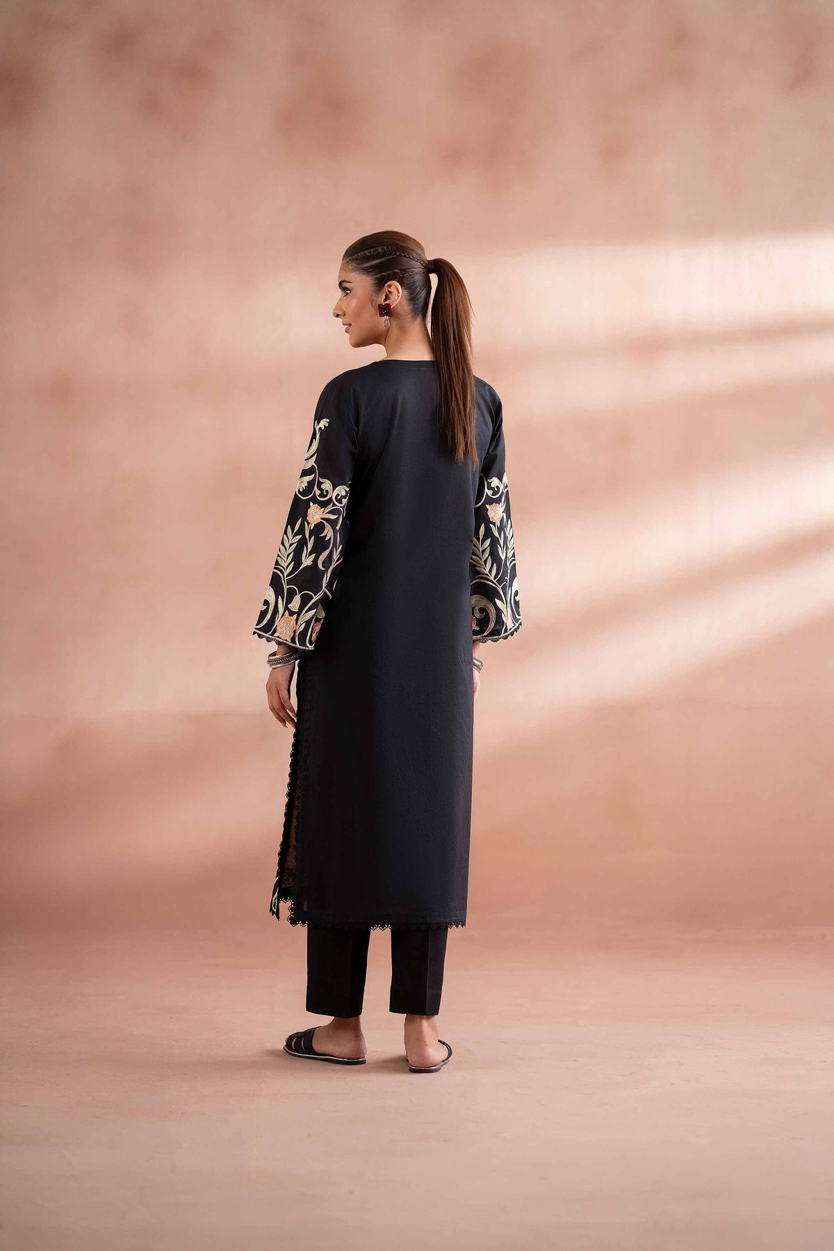 2 Piece - Embroidered Suit - PS25-206 Black Yarn Dyed 2PC Embroidered Nishat Australia