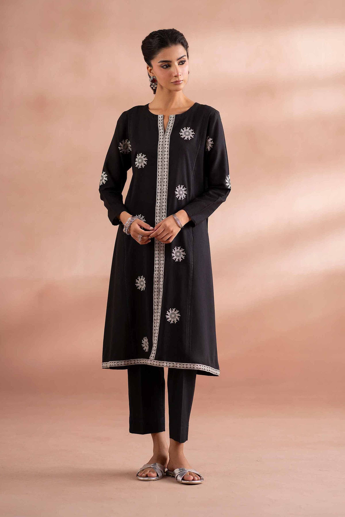 2 Piece - Embroidered Suit - PS25-206 Black Yarn Dyed 2PC Embroidered Nishat Australia