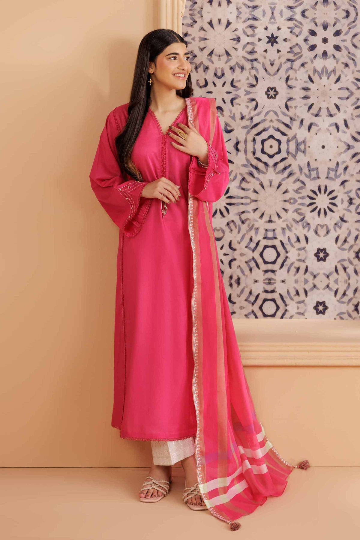 2 Piece - Basic Suit - PS25-256 Pink Cambric 2PC Solids Nishat Australia