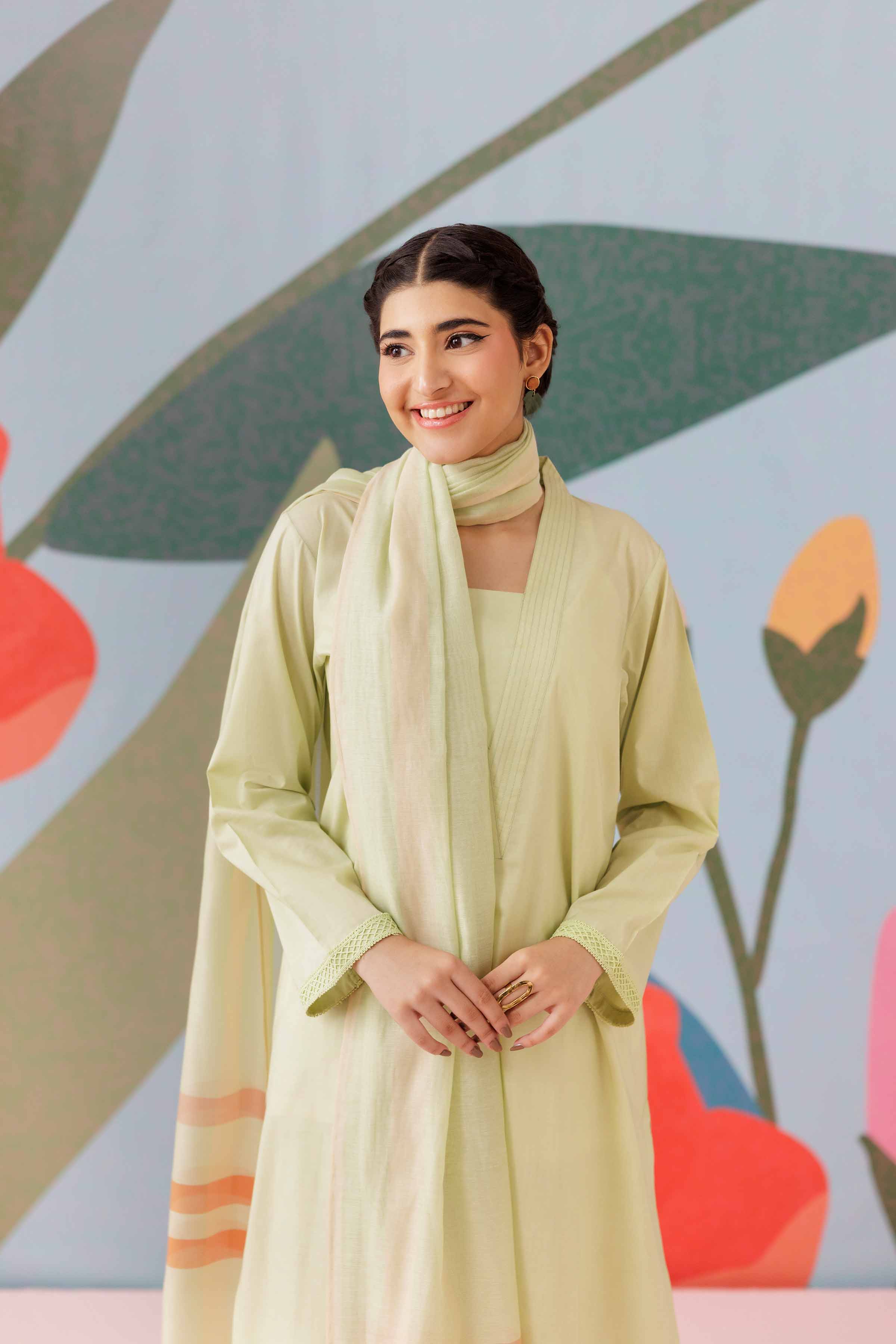 3 Piece - Basic Suit - PS25-259 READY TO WEAR Green Cambric 3PC Solids