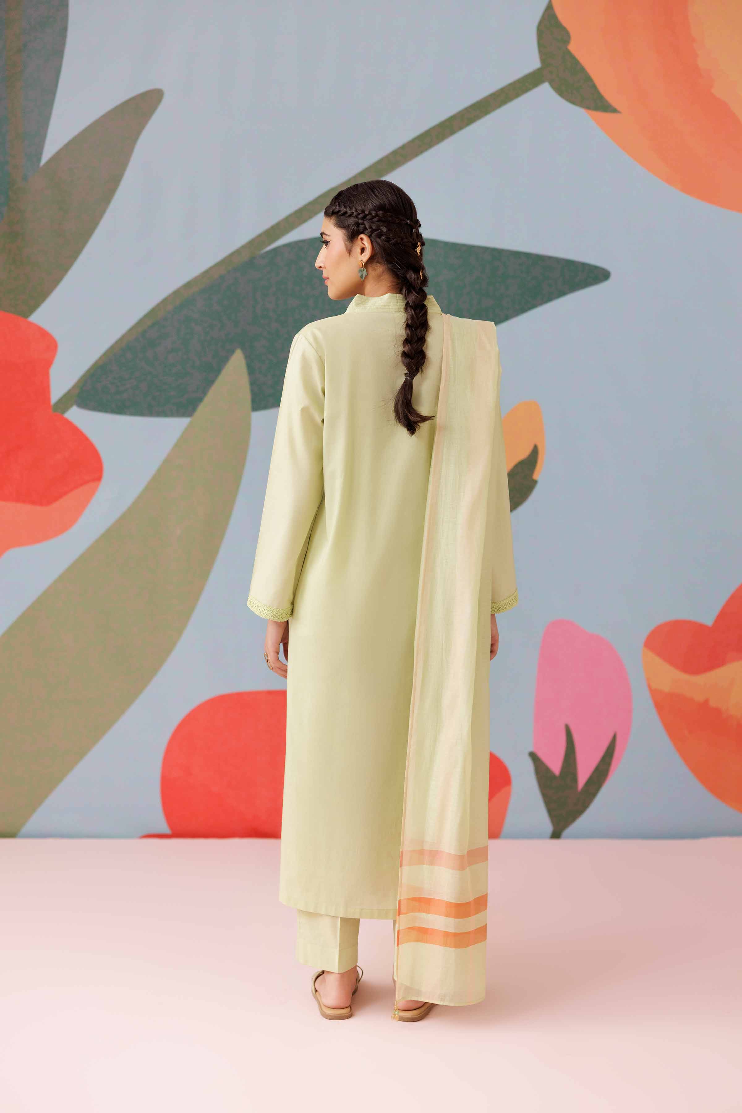 3 Piece - Basic Suit - PS25-259 READY TO WEAR Green Cambric 3PC Solids