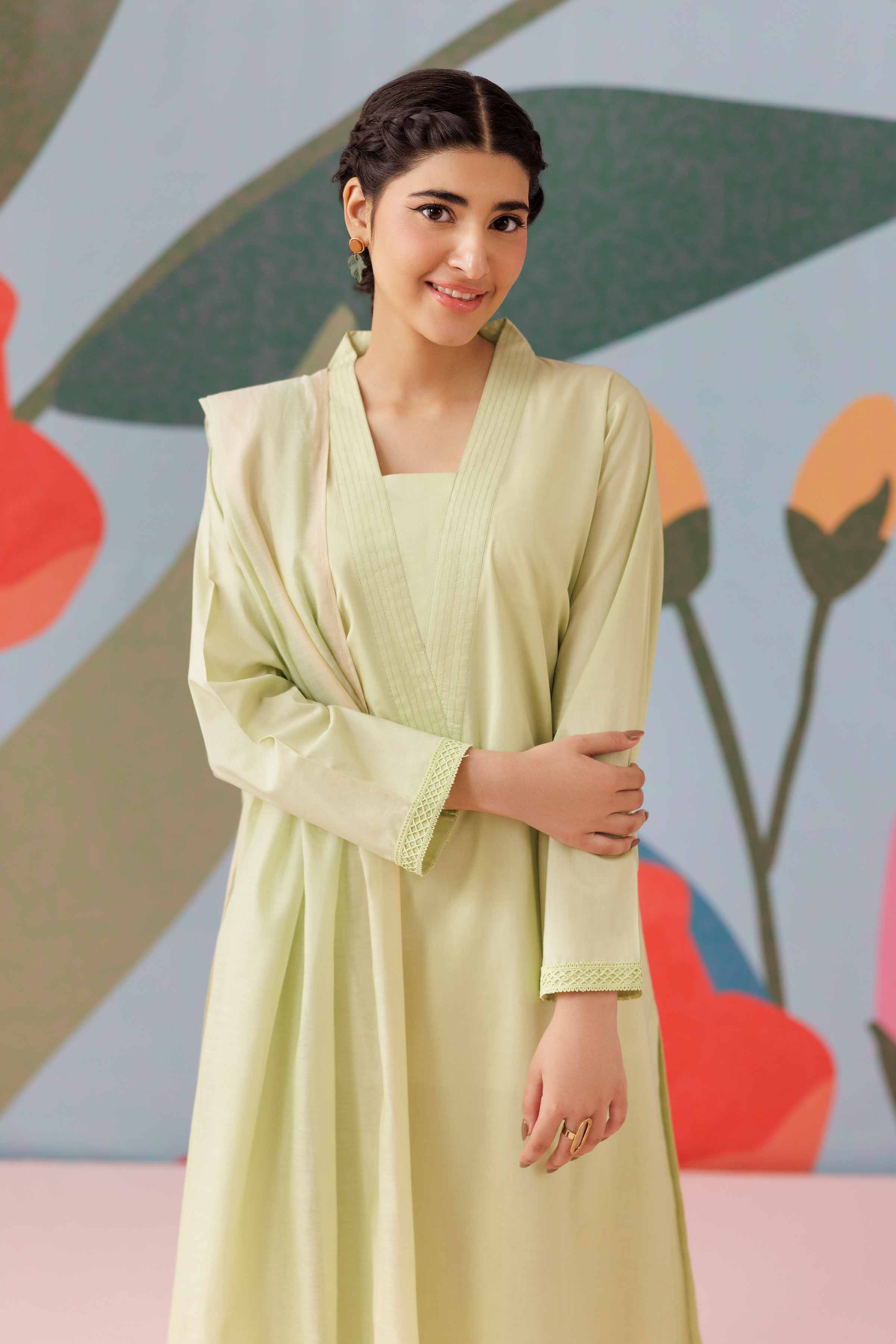 3 Piece - Basic Suit - PS25-259 READY TO WEAR Green Cambric 3PC Solids