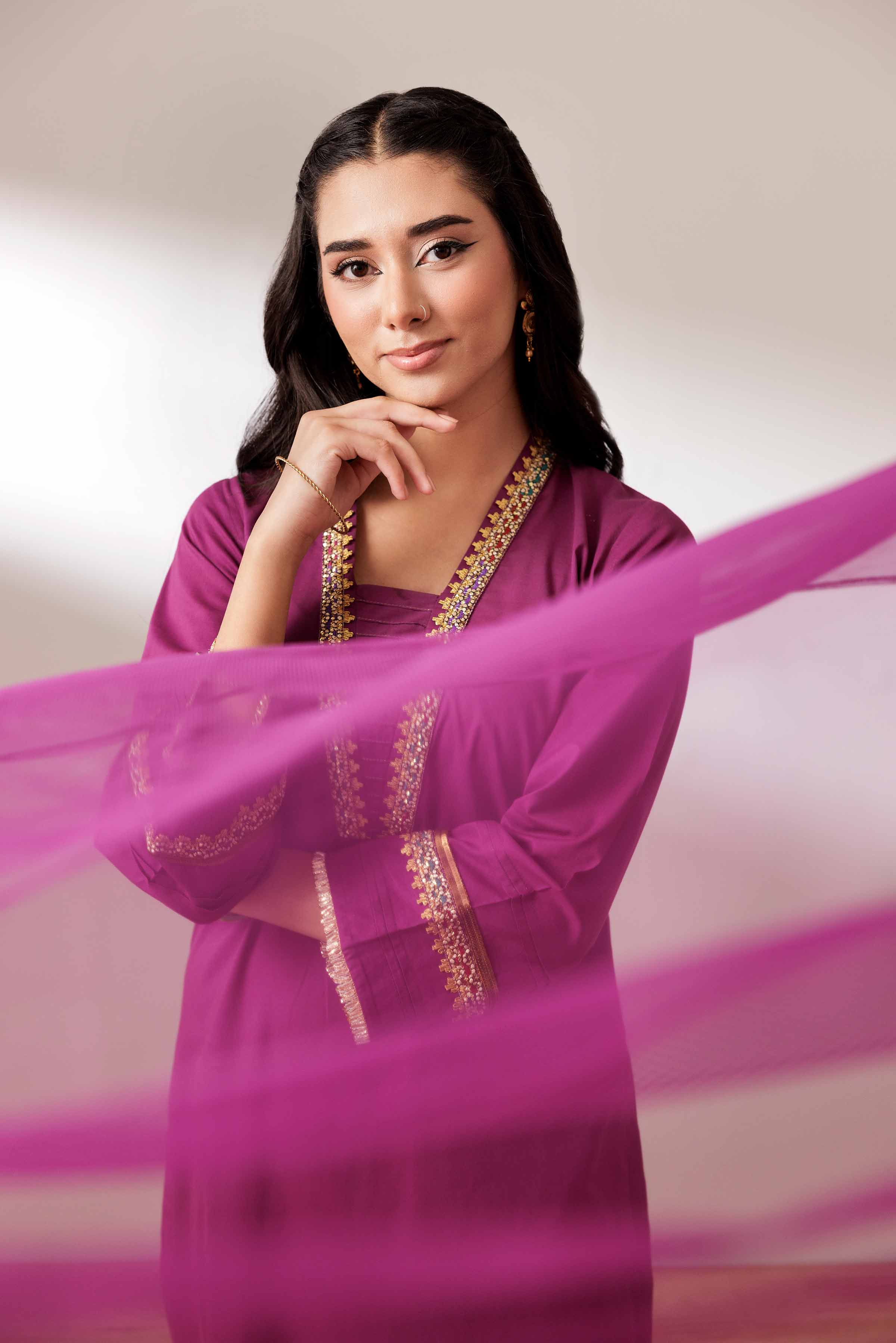 2 Piece - Basic Suit - PS25-86 READY TO WEAR Purple Cambric 2PC Solids