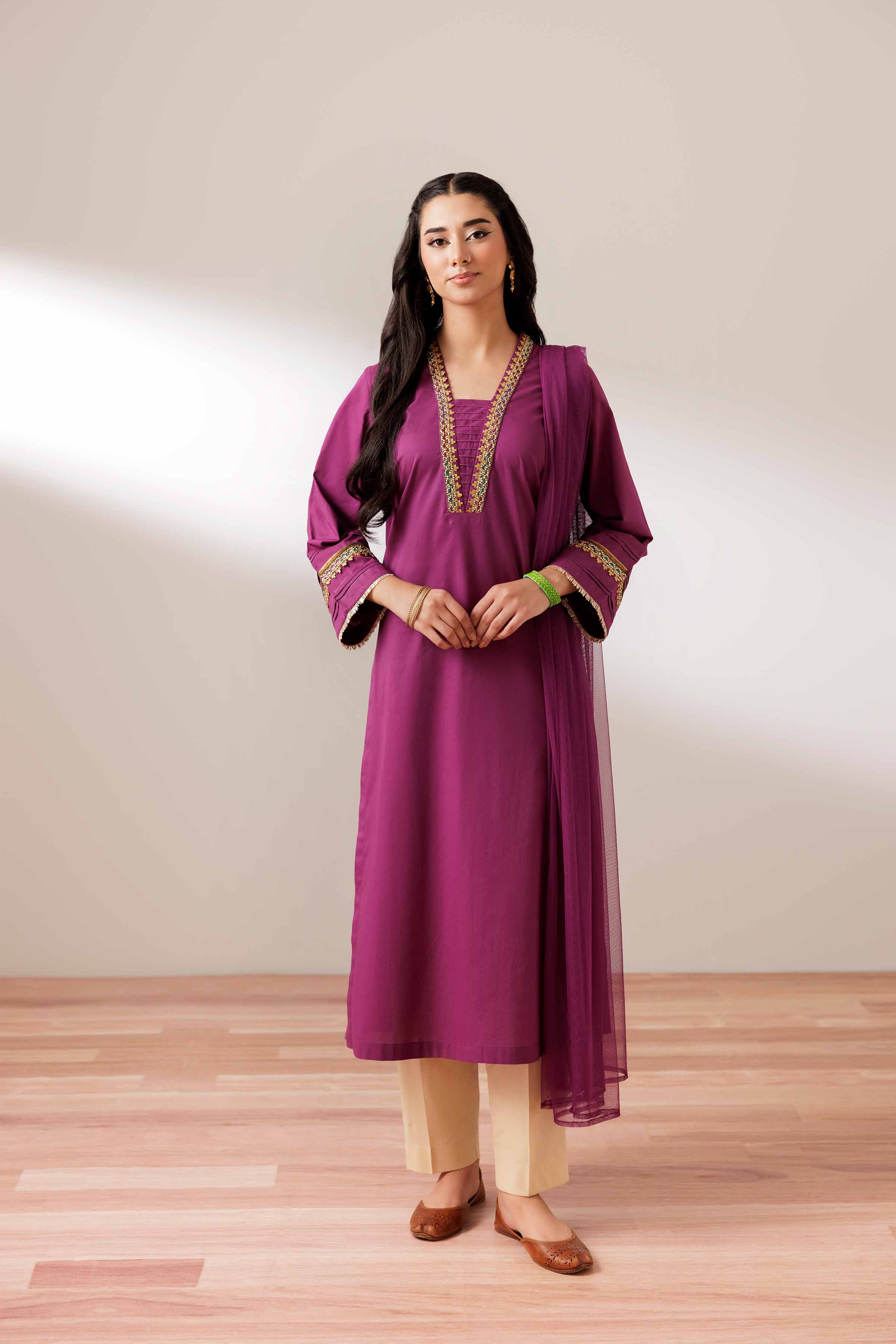2 Piece - Basic Suit - PS25-86 READY TO WEAR Purple Cambric 2PC Solids