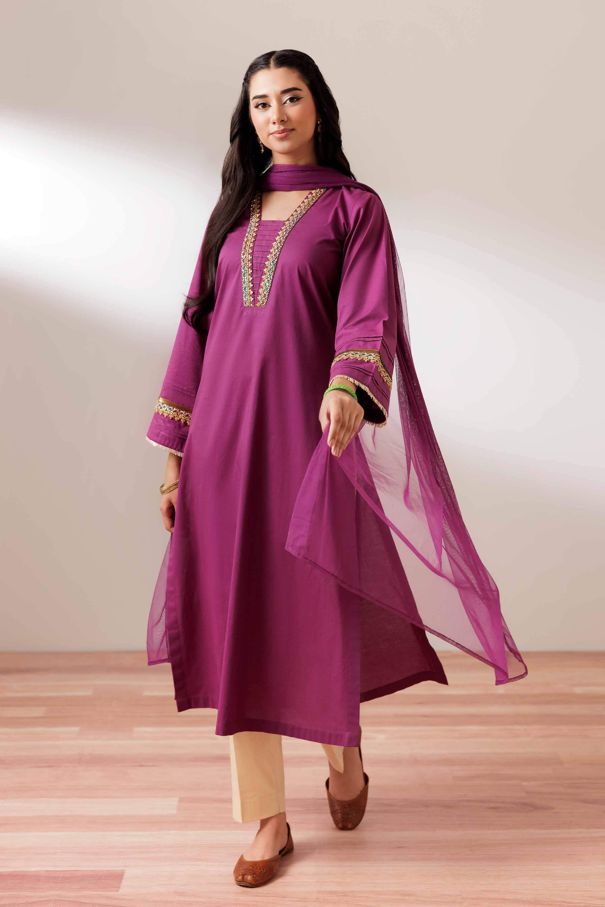 2 Piece - Basic Suit - PS25-86 READY TO WEAR Purple Cambric 2PC Solids