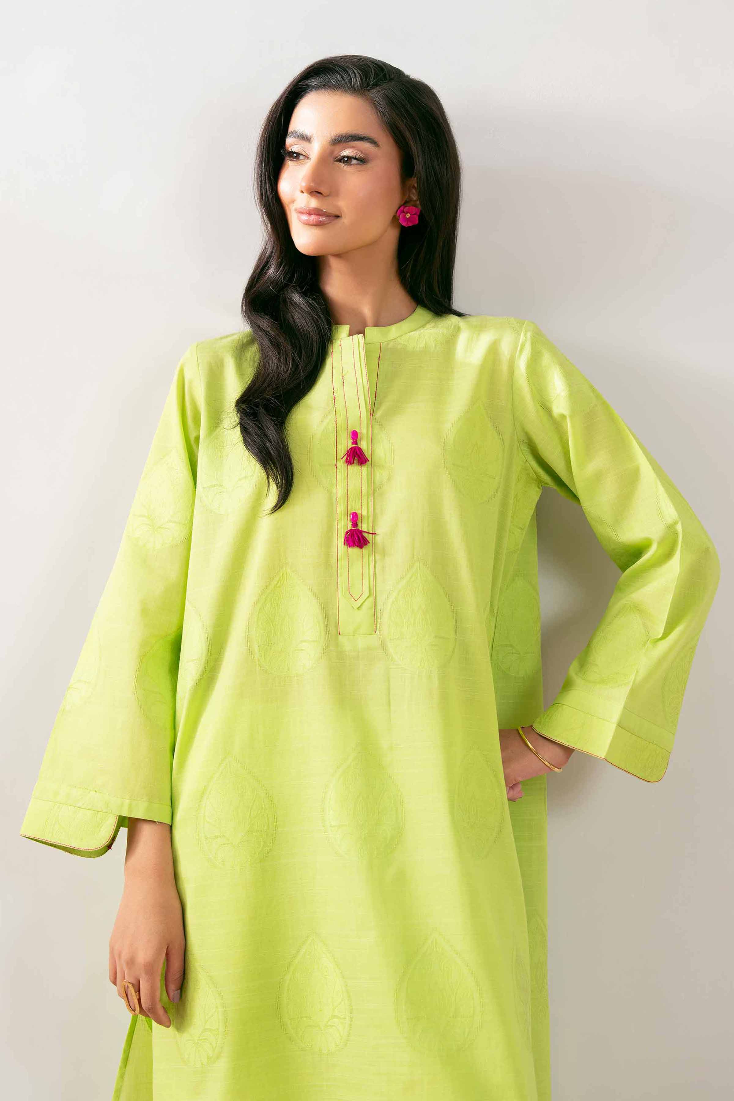 2 Piece - Basic Suit - PS25-98 READY TO WEAR Green Jacquard 2 Pieces Solids