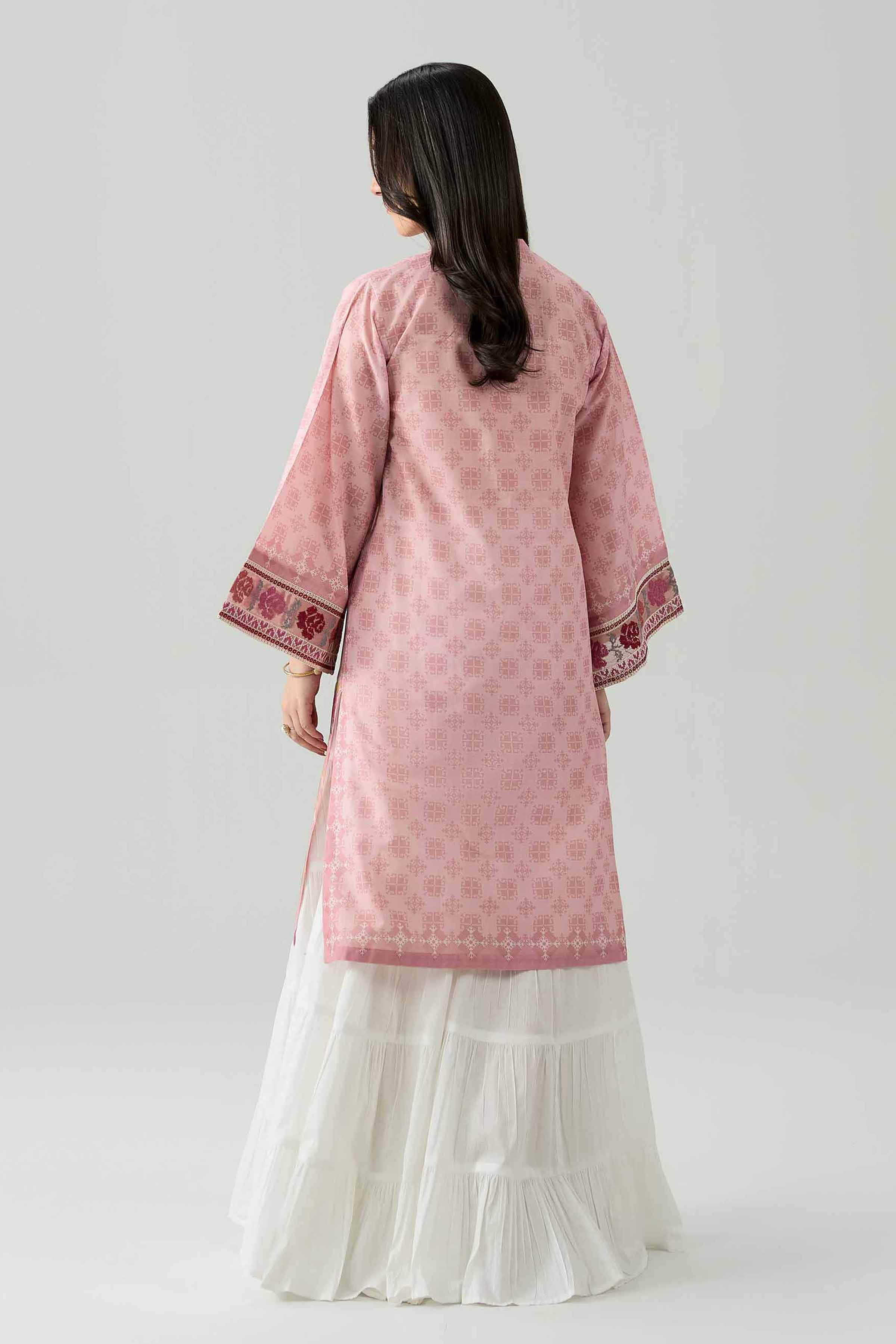 Printed Embroidered Shirt - PS26-10 Pink Lawn 1PC Embroidered Nishat Australia