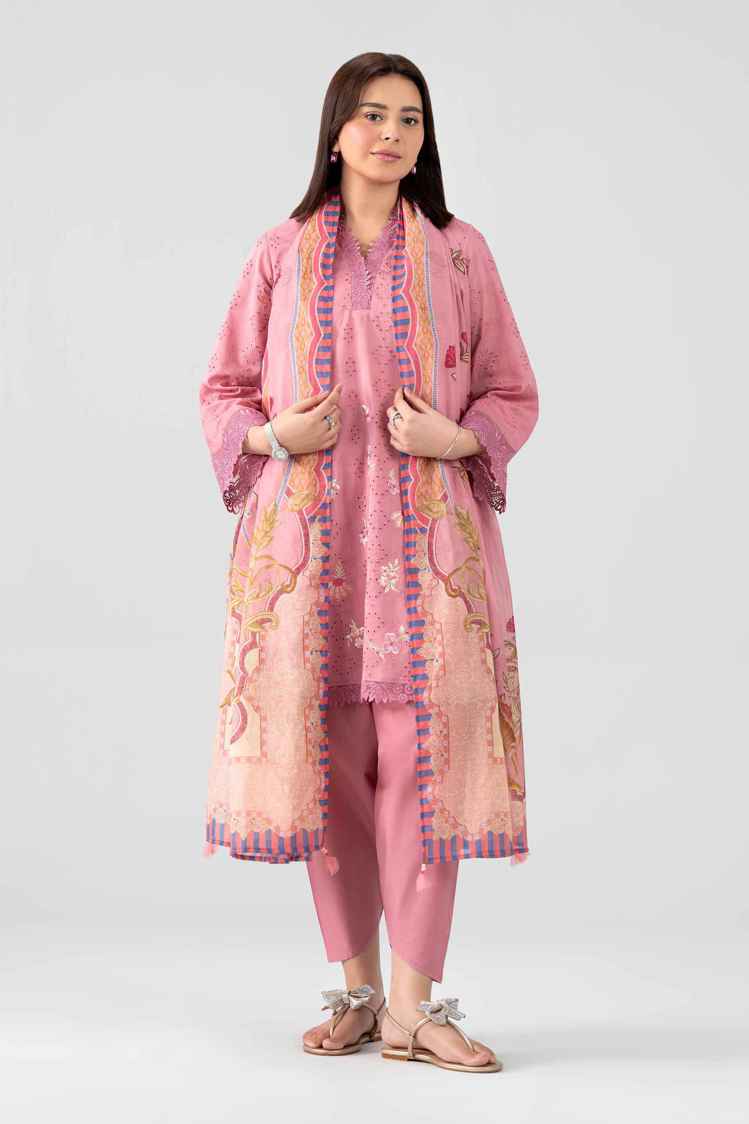 3 Piece - Embroidered Suit - PS26-118 Pink Chicken Kari 3PC Embroidered Nishat Australia