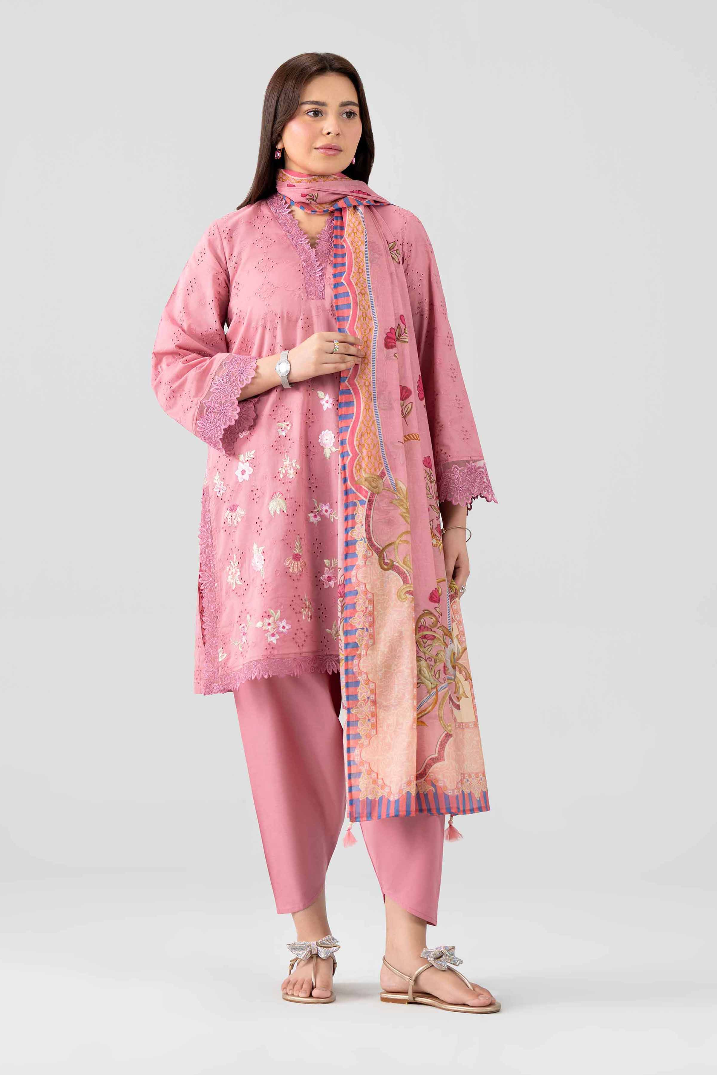 3 Piece - Embroidered Suit - PS26-118 Pink Chicken Kari 3PC Embroidered Nishat Australia