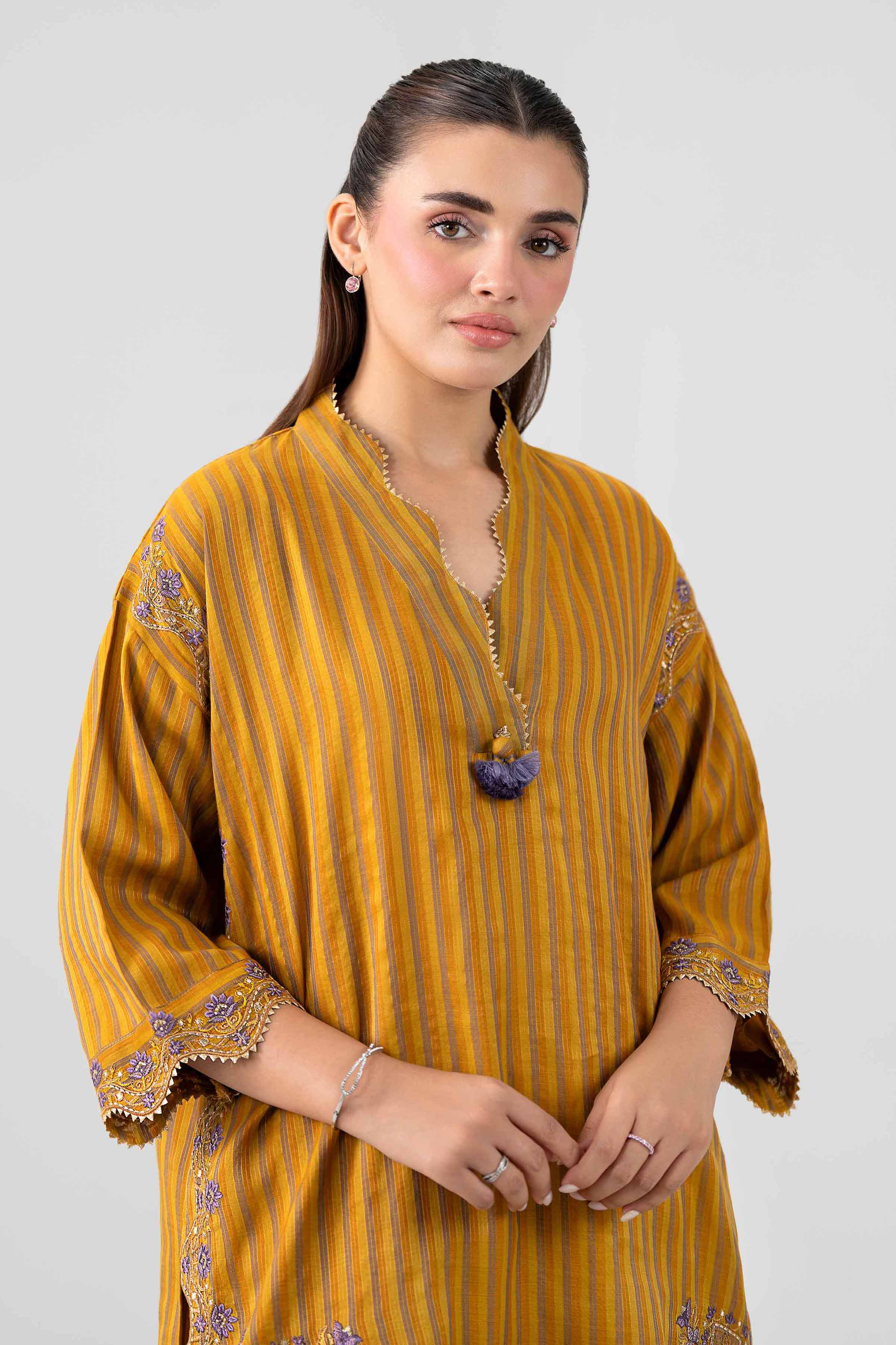 2 Piece - Printed Embroidered Suit - PS26-16 Yellow  Cotton 2PC Embroidered Nishat Australia