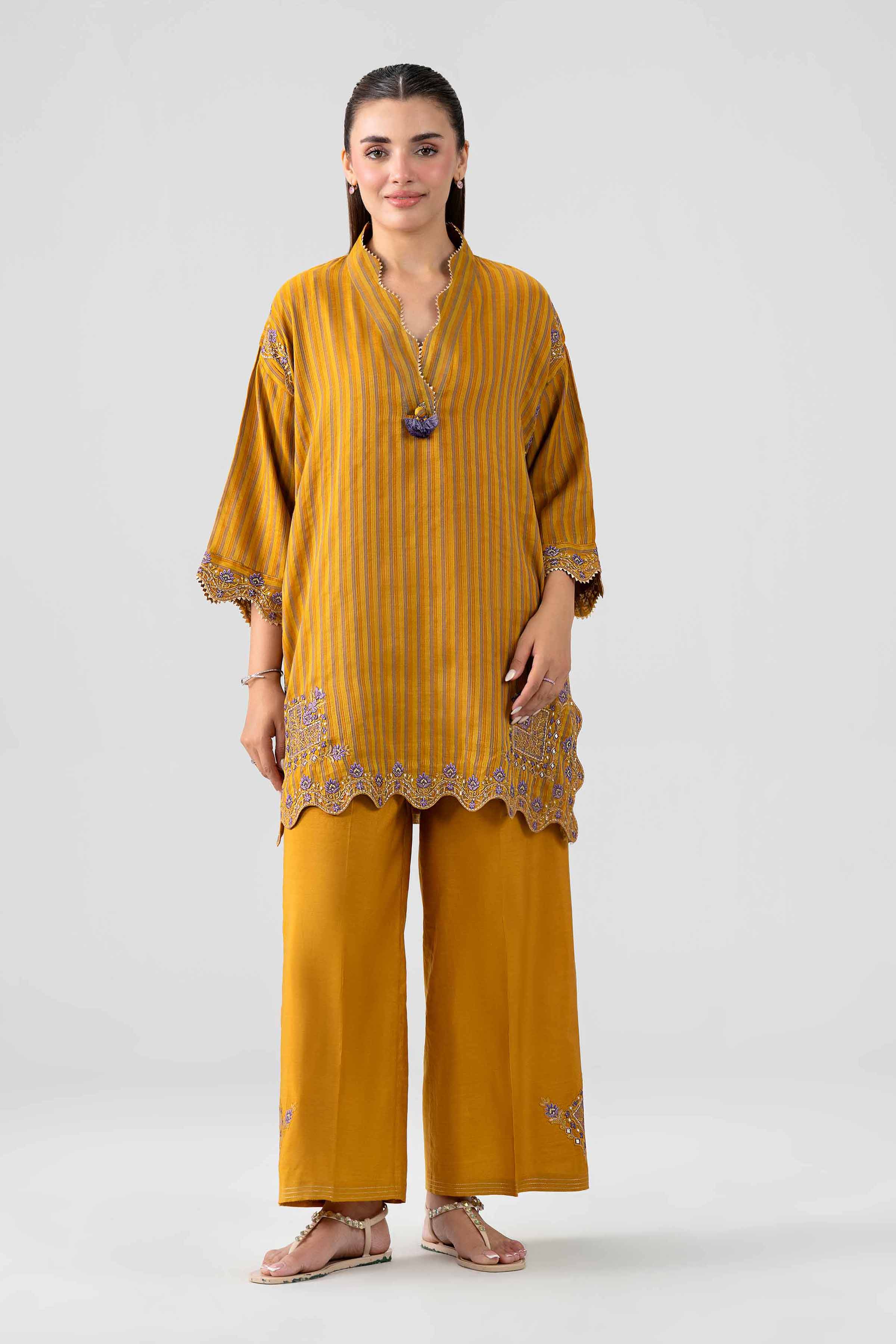 2 Piece - Printed Embroidered Suit - PS26-16 Yellow  Cotton 2PC Embroidered Nishat Australia