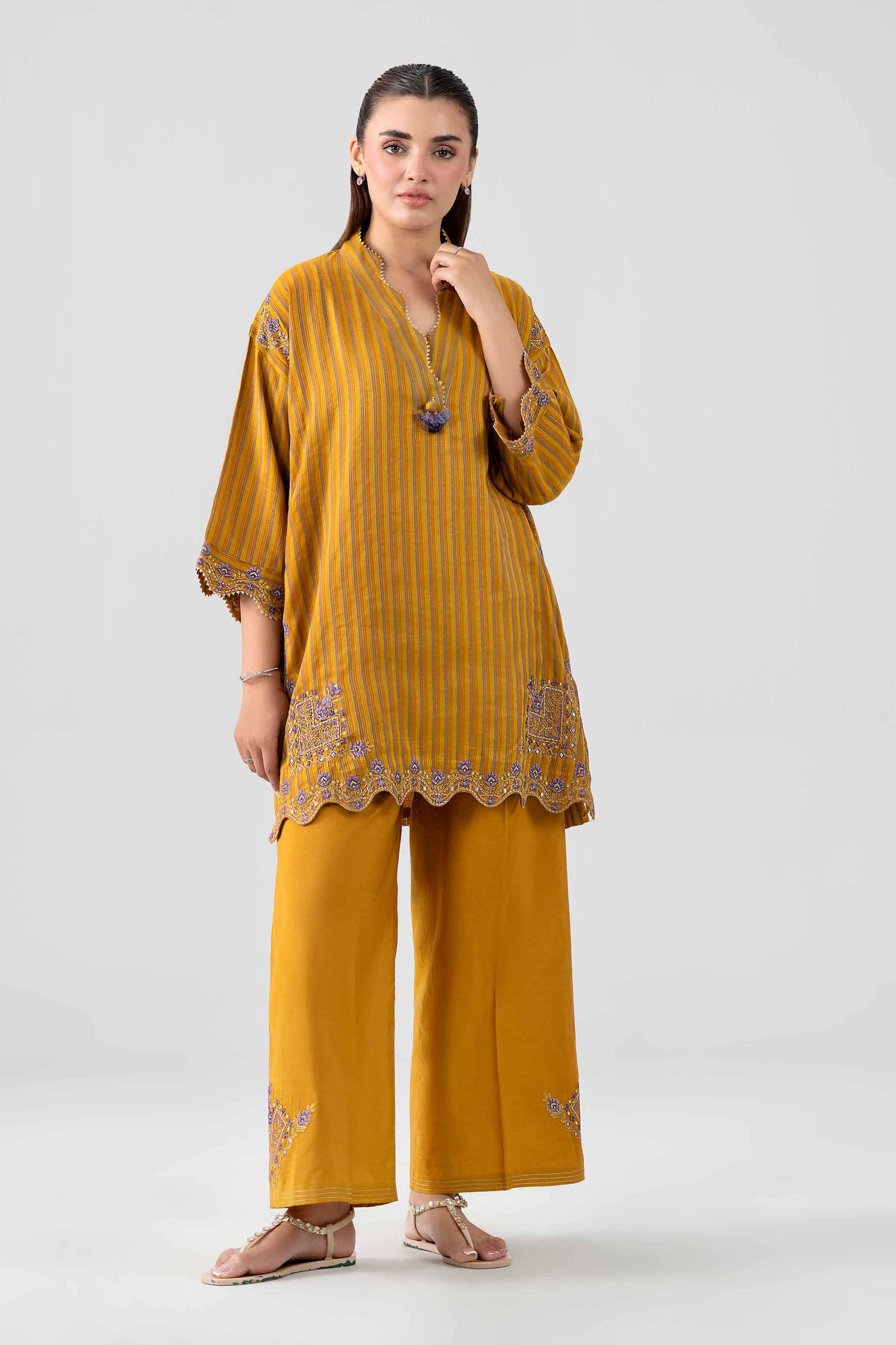 2 Piece - Printed Embroidered Suit - PS26-16 Yellow  Cotton 2PC Embroidered Nishat Australia