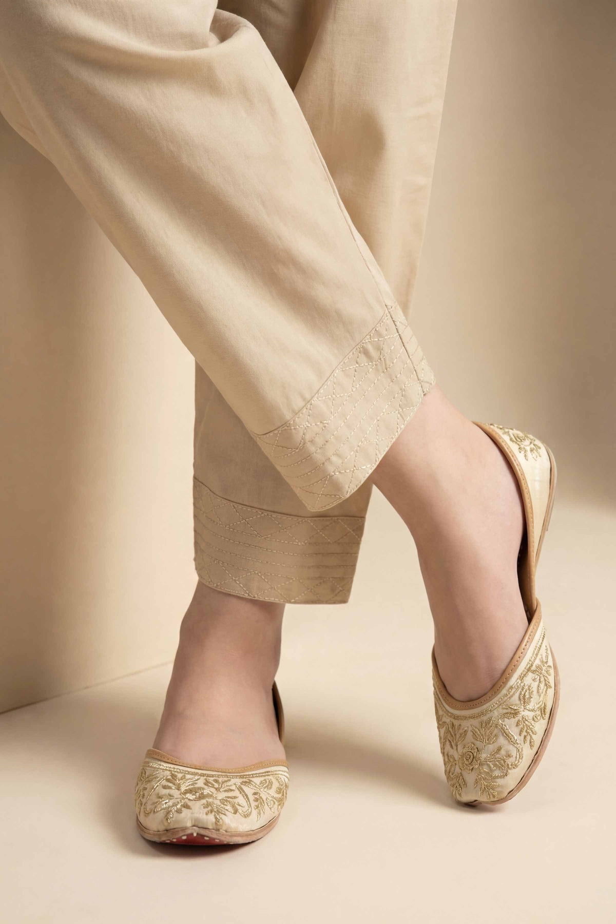Embroidered Shalwar - PS26-183 Beige Cambric 1PC Embroidered  Nishat Australia