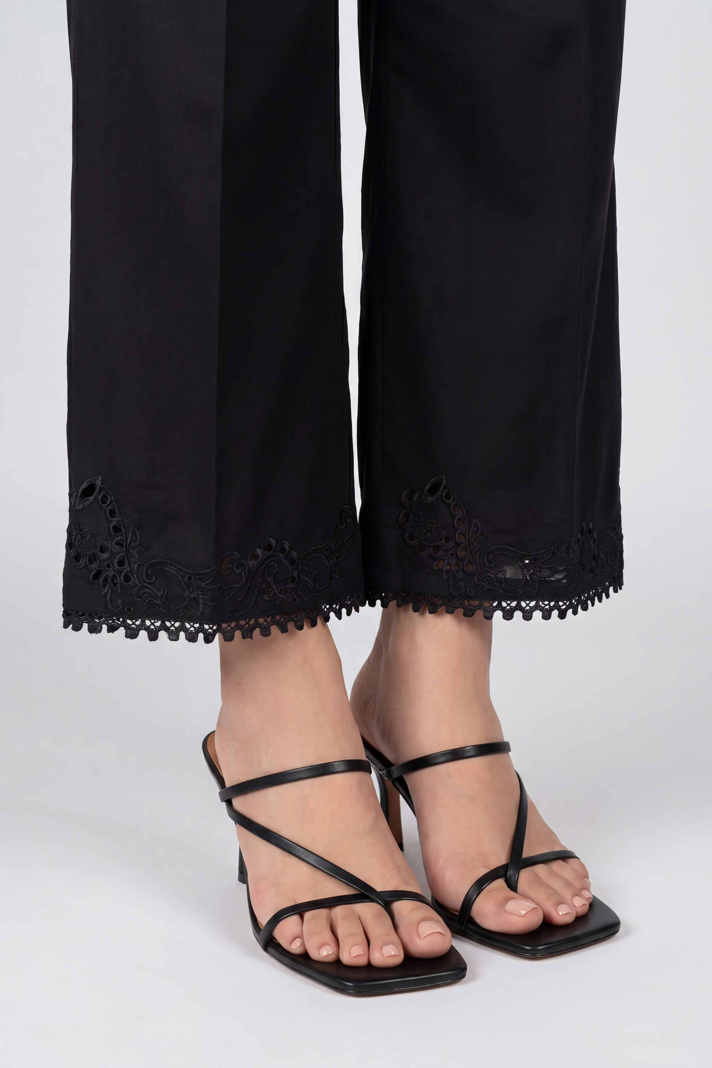 Embroidered Trousers - PS26-186 Black Cambric 1PC Embroidered Nishat Australia