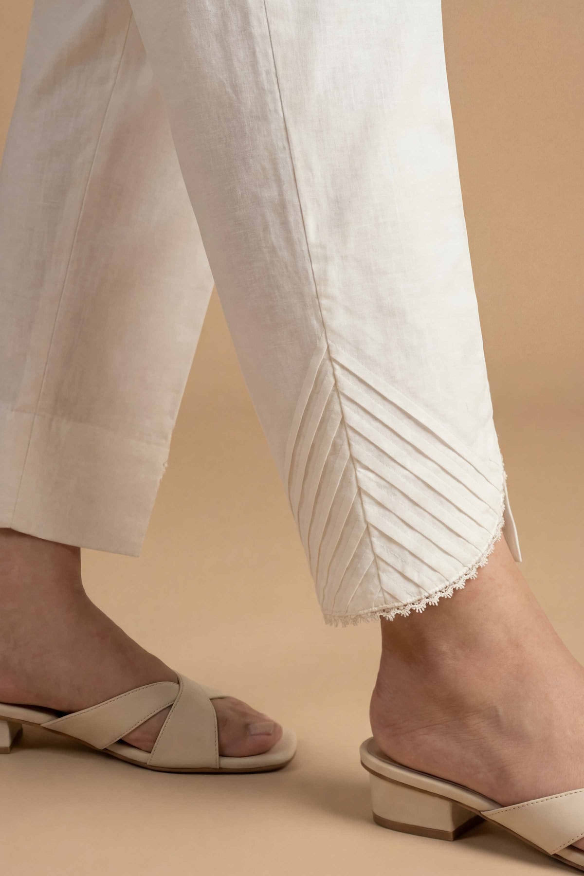 Solid Trousers - PS26-192 Off White Cambric 1PC Solids  Nishat Australia
