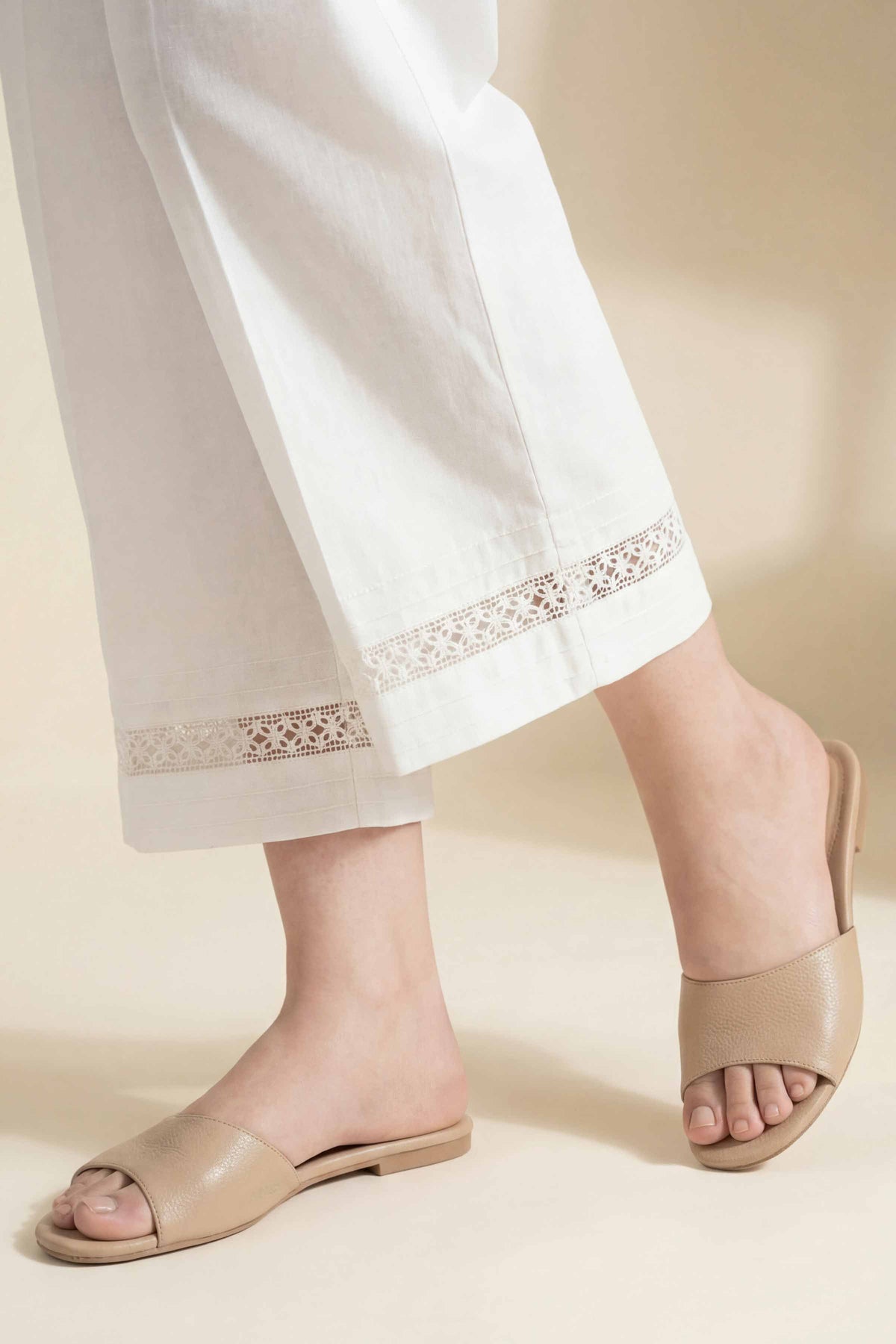 Solid Trousers - PS26-193 White Cambric 1PC Solids  Nishat Australia