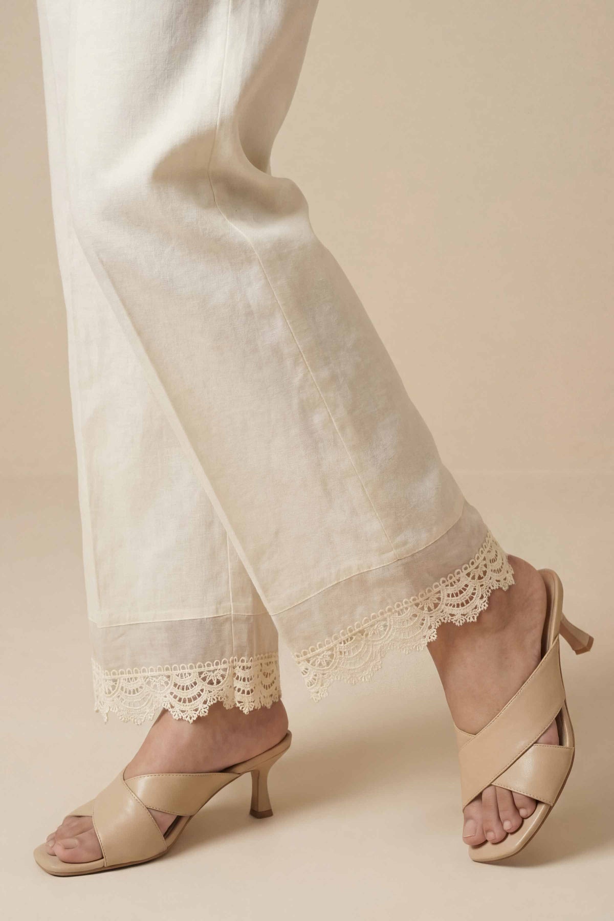 Solid Trousers - PS26-200 Off White  Cambric 1PC Solids  Nishat Australia
