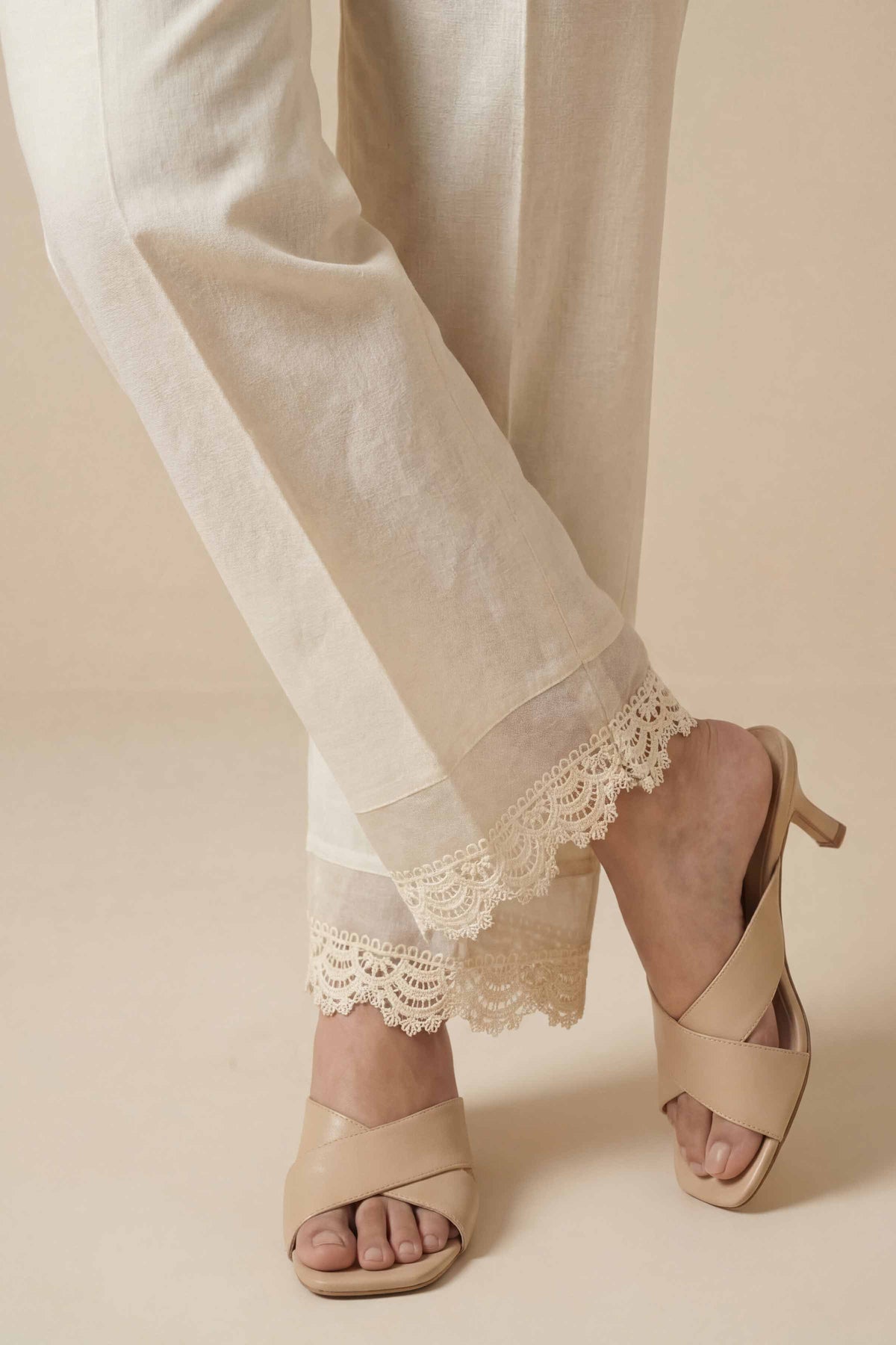 Solid Trousers - PS26-200 Off White  Cambric 1PC Solids  Nishat Australia