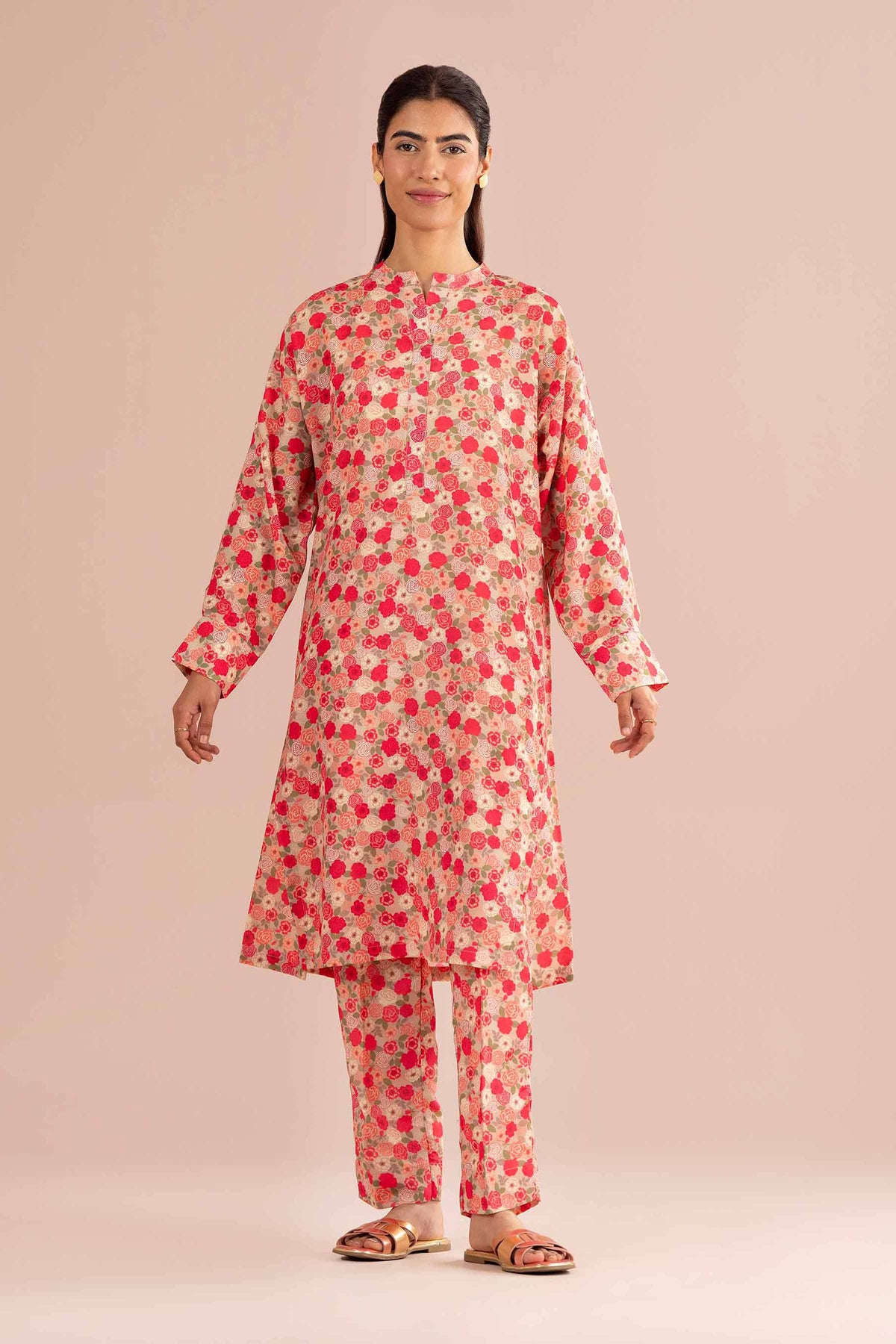 2 Piece - Printed Suit - PS26-83 Beige Lawn 2PC Printed Nishat Australia