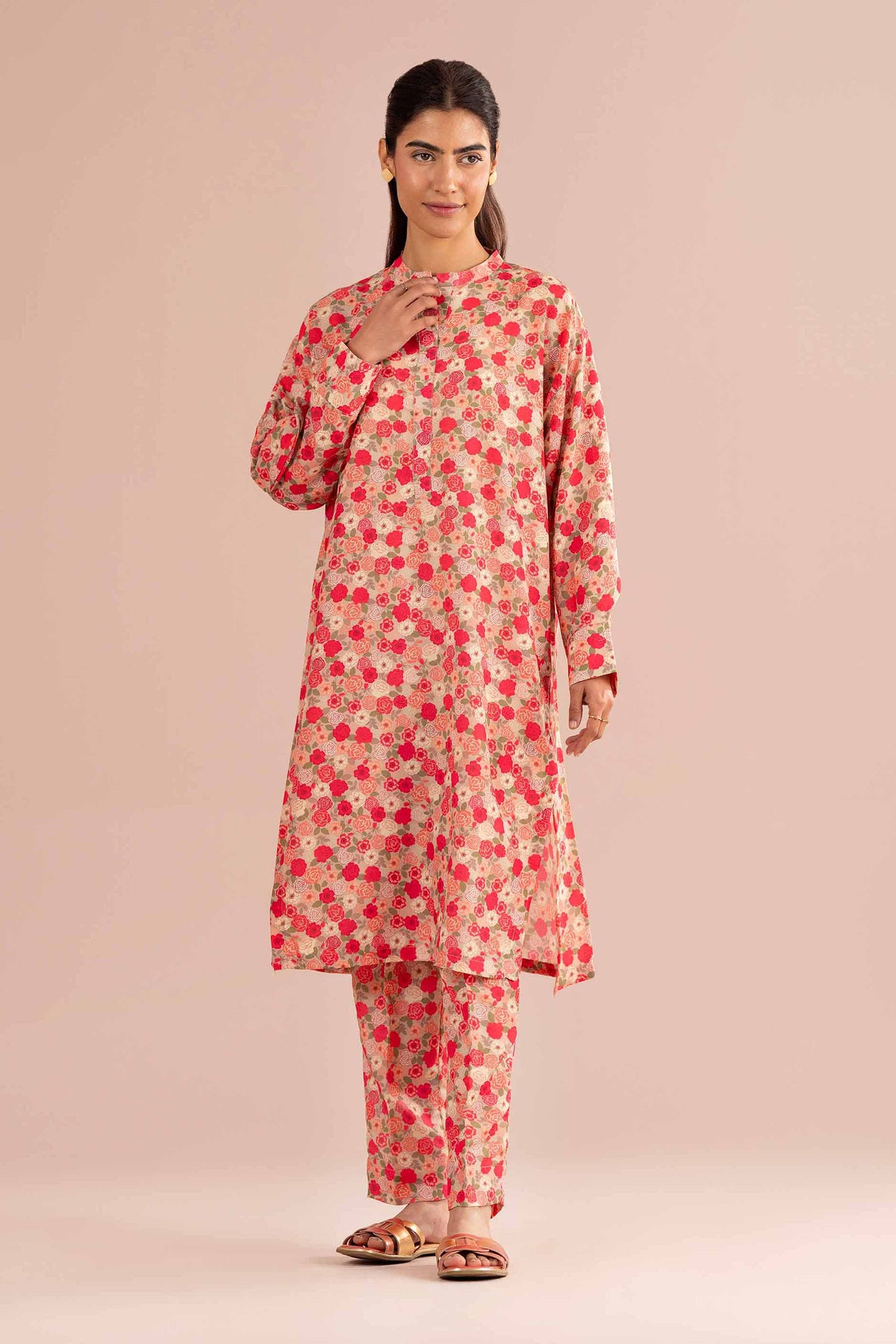 2 Piece - Printed Suit - PS26-83 Beige Lawn 2PC Printed Nishat Australia