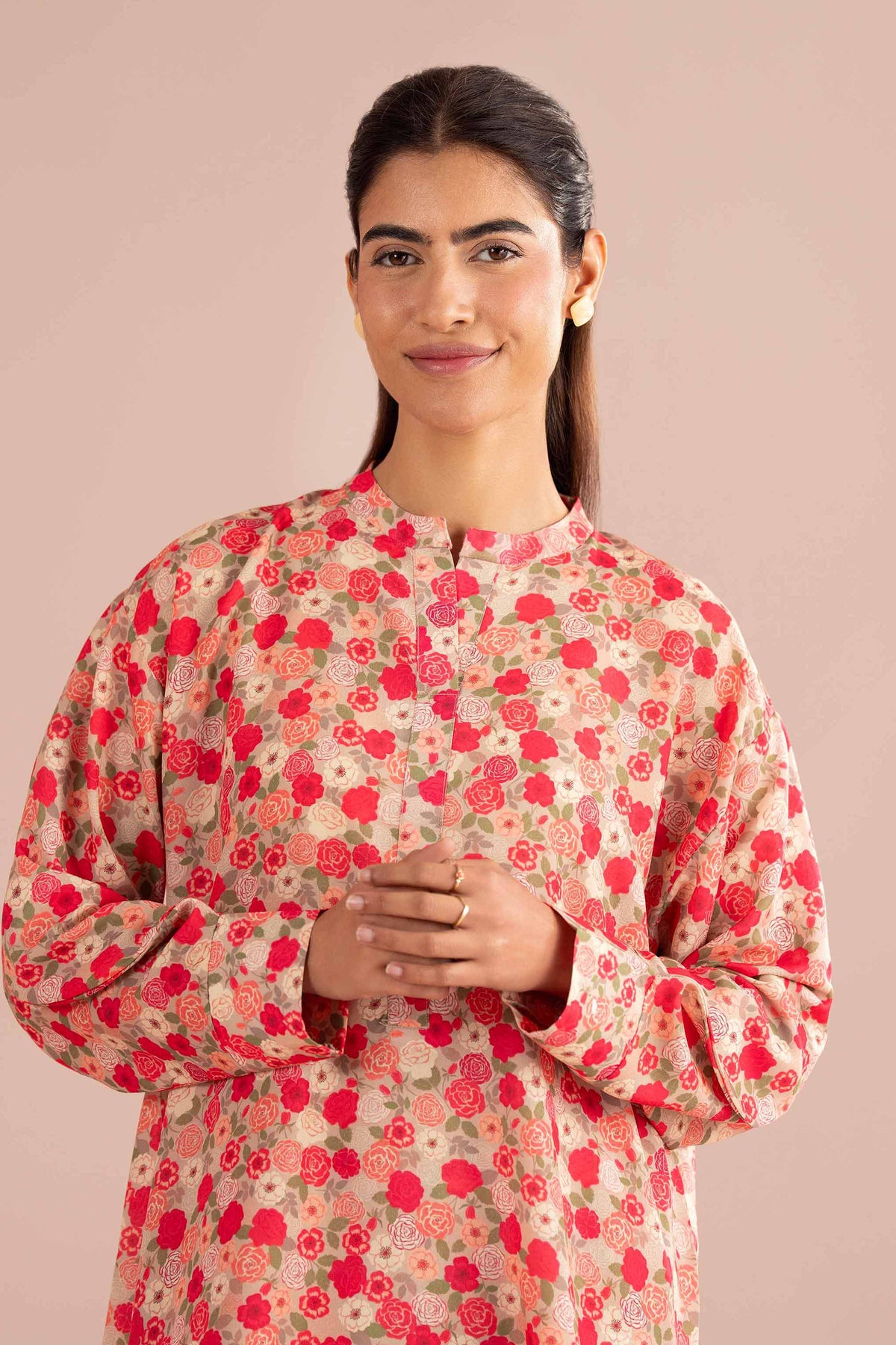 2 Piece - Printed Suit - PS26-83 Beige Lawn 2PC Printed Nishat Australia