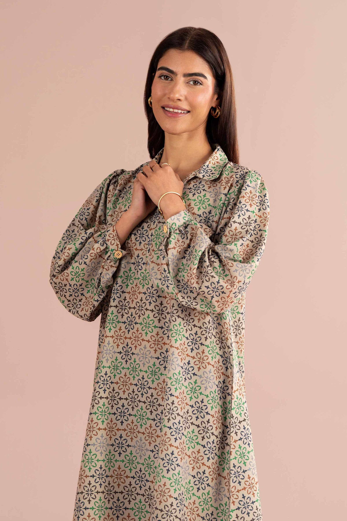2 Piece - Printed Suit - PS26-86  Beige Lawn 2PC Printed Nishat Australia