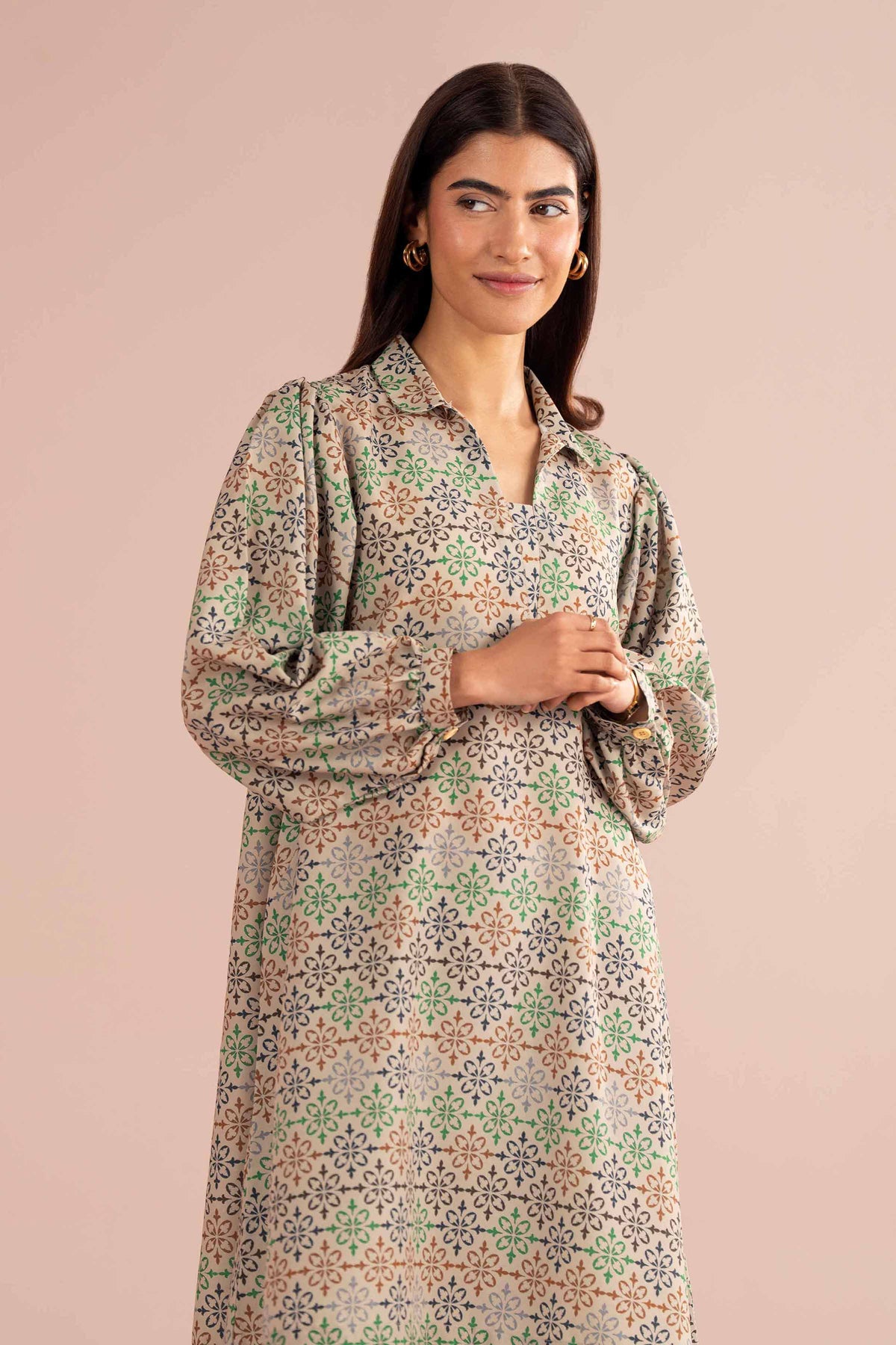 2 Piece - Printed Suit - PS26-86  Beige Lawn 2PC Printed Nishat Australia