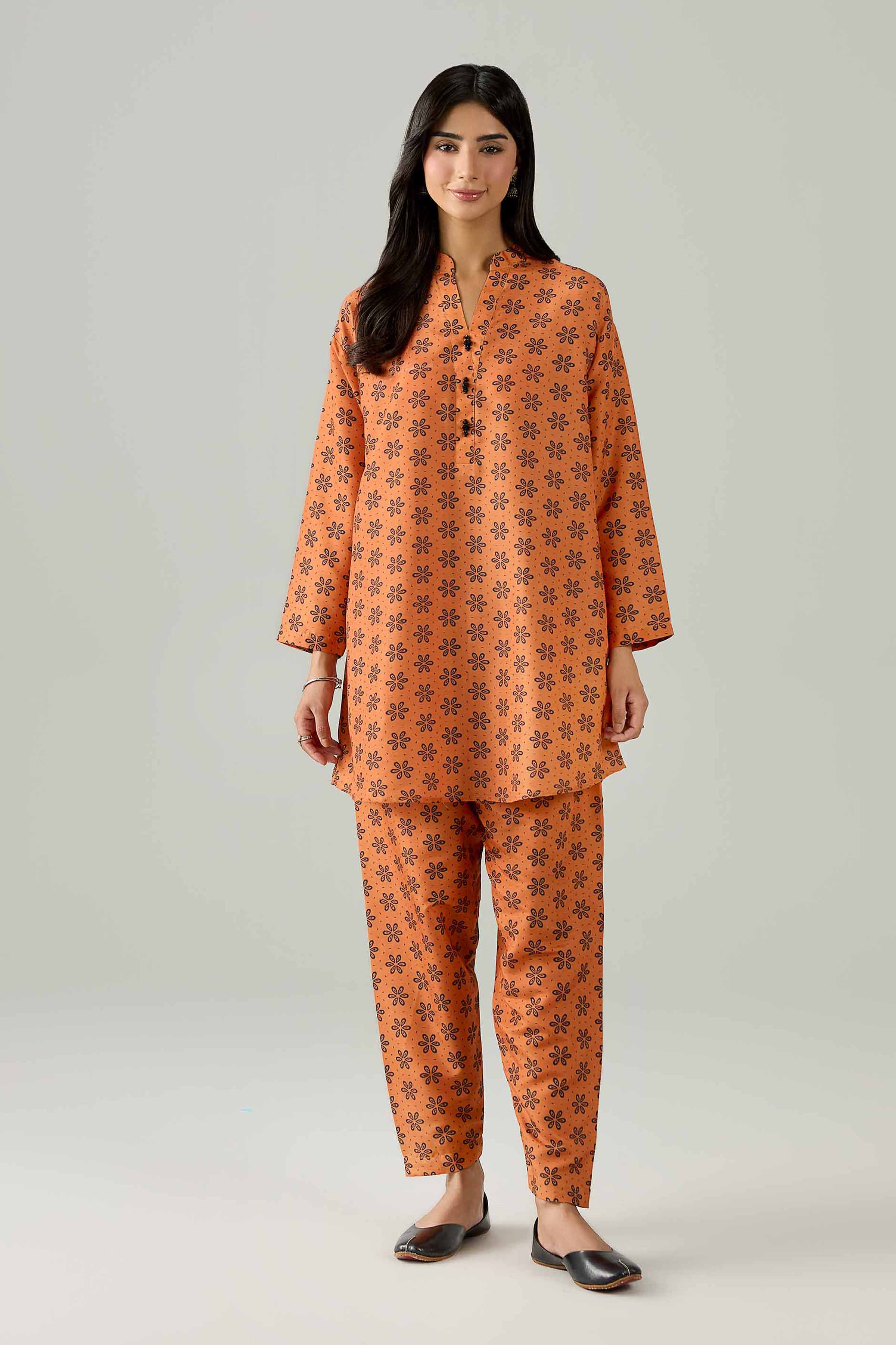 2 Piece - Printed Suit - PS26-93 Orange Lawn 2PC Printed Nishat Australia