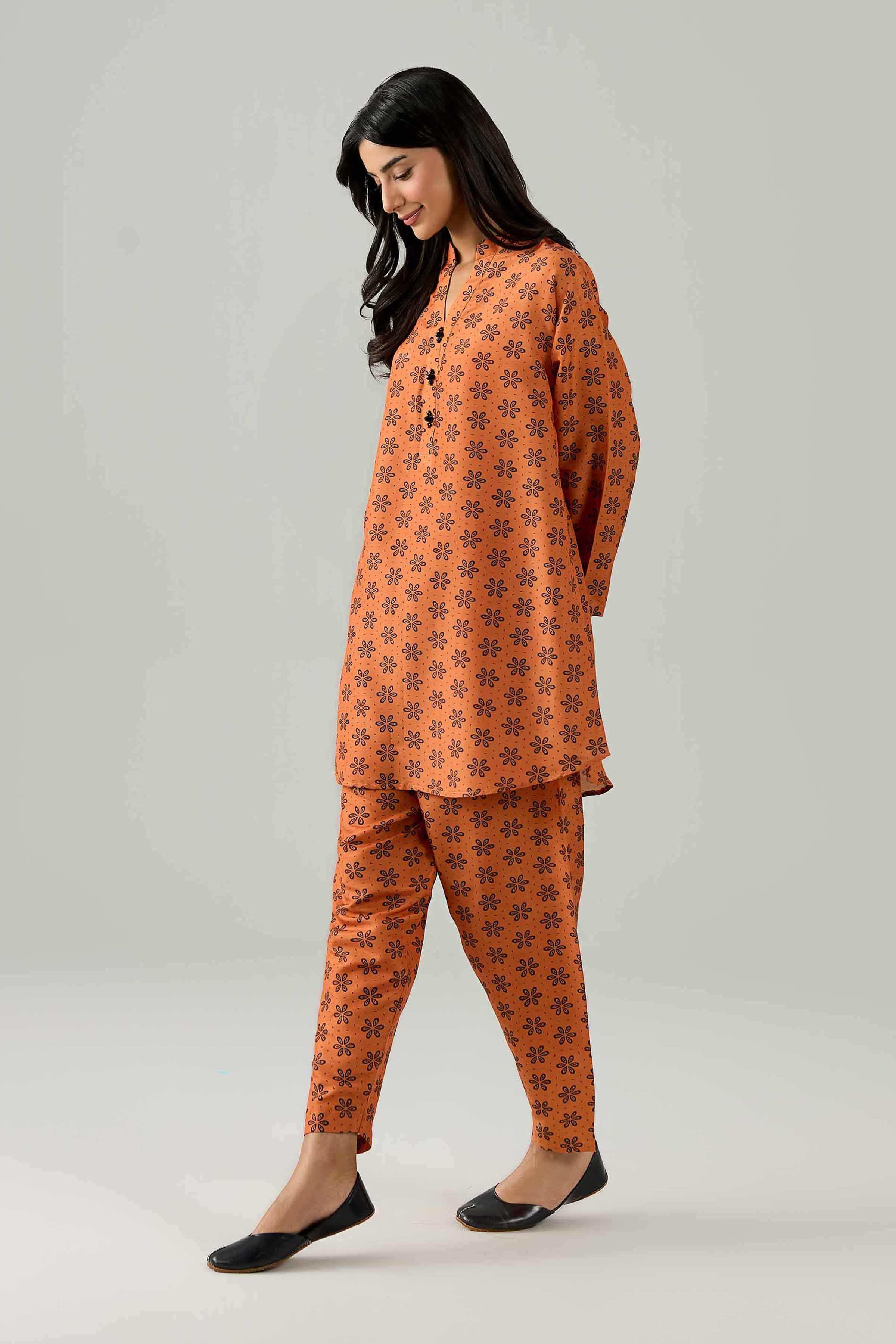 2 Piece - Printed Suit - PS26-93 Orange Lawn 2PC Printed Nishat Australia