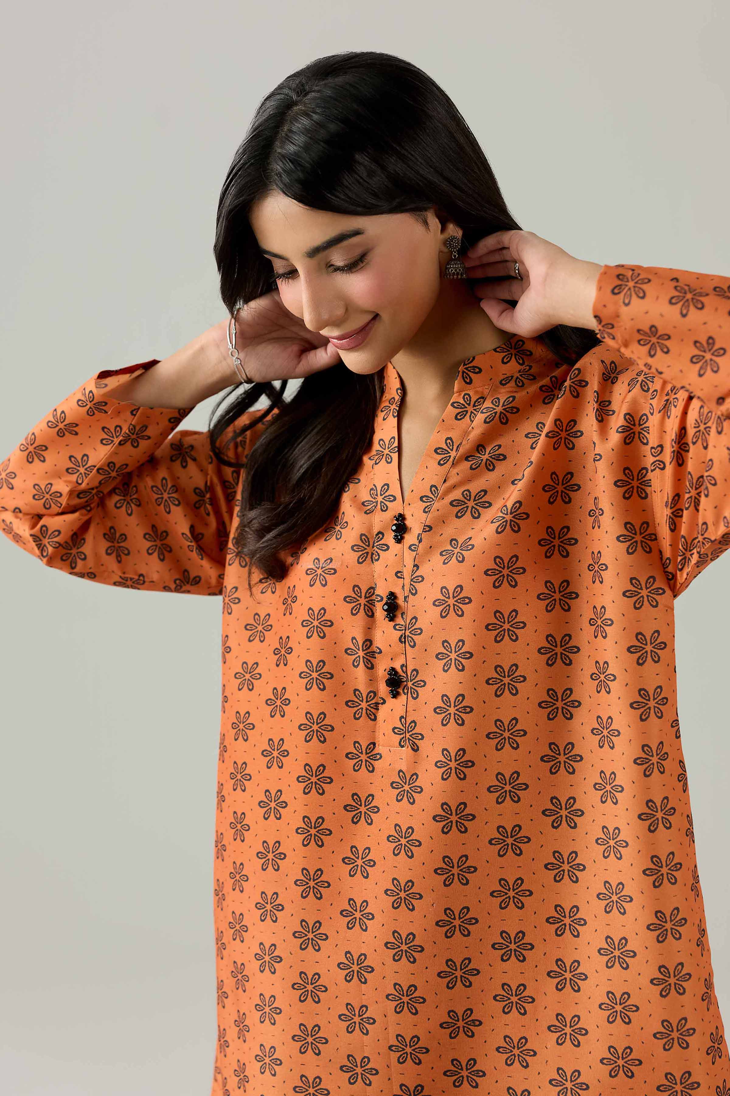 2 Piece - Printed Suit - PS26-93 Orange Lawn 2PC Printed Nishat Australia