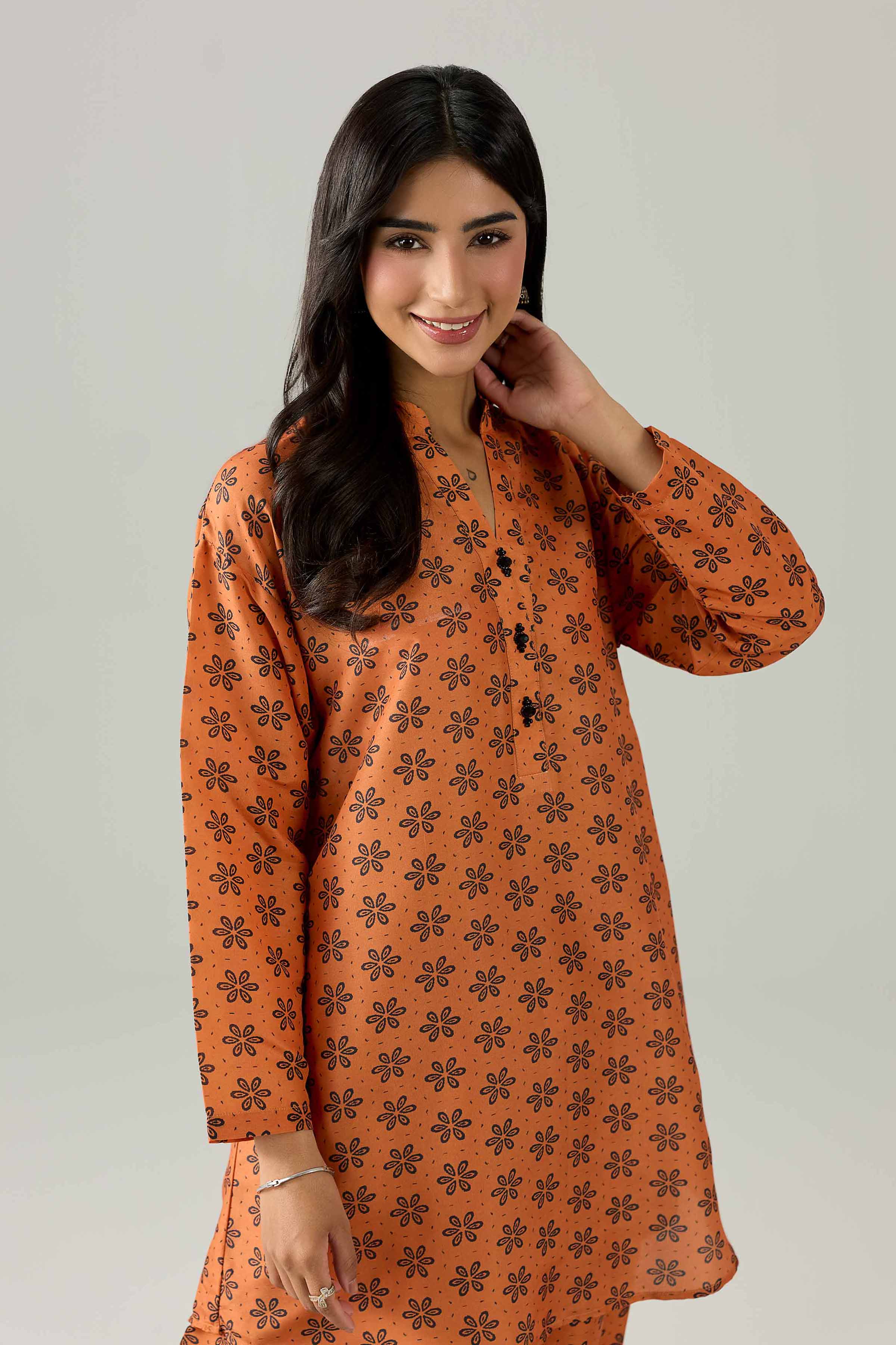 2 Piece - Printed Suit - PS26-93 Orange Lawn 2PC Printed Nishat Australia