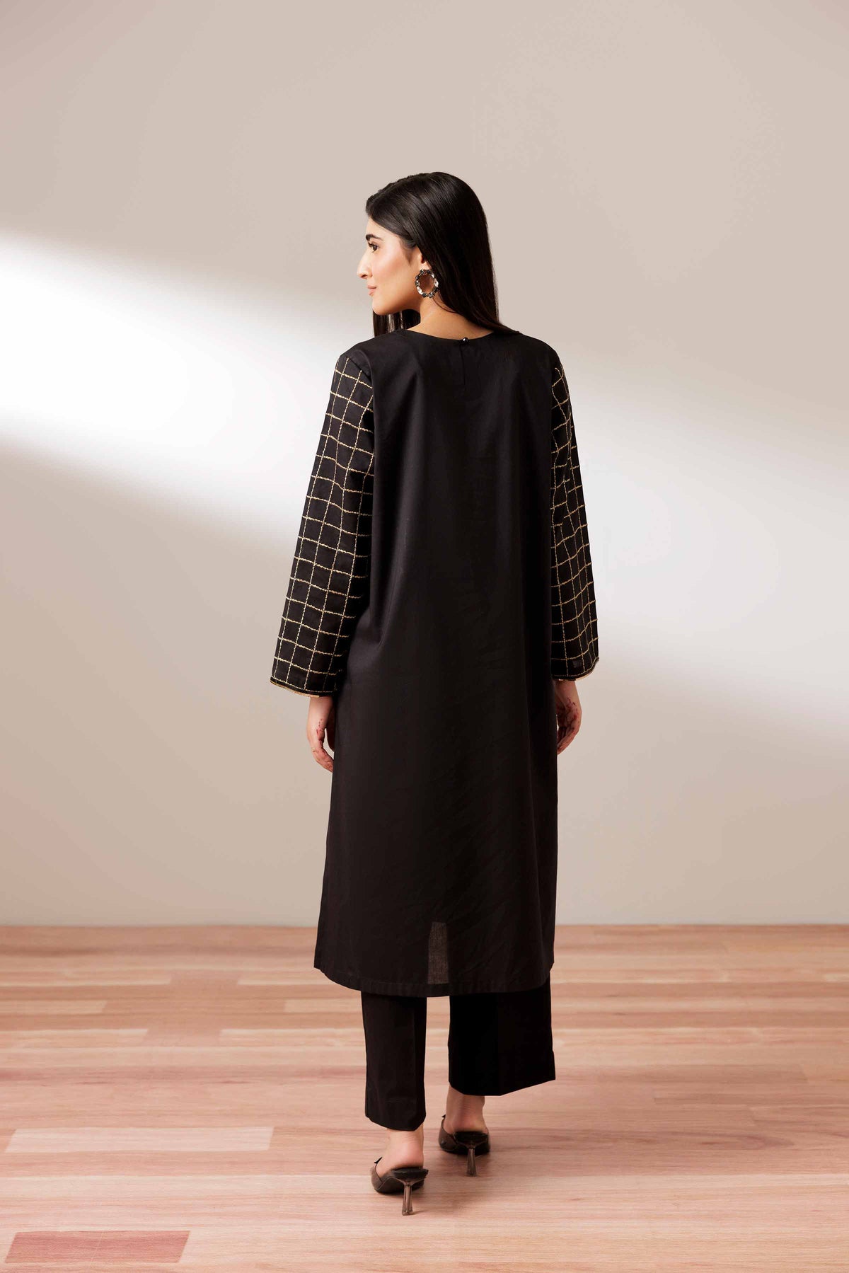 2 Piece - Embroidered Suit - PUS25-73 Black Cambric 2PC Embroidered Nishat Australia
