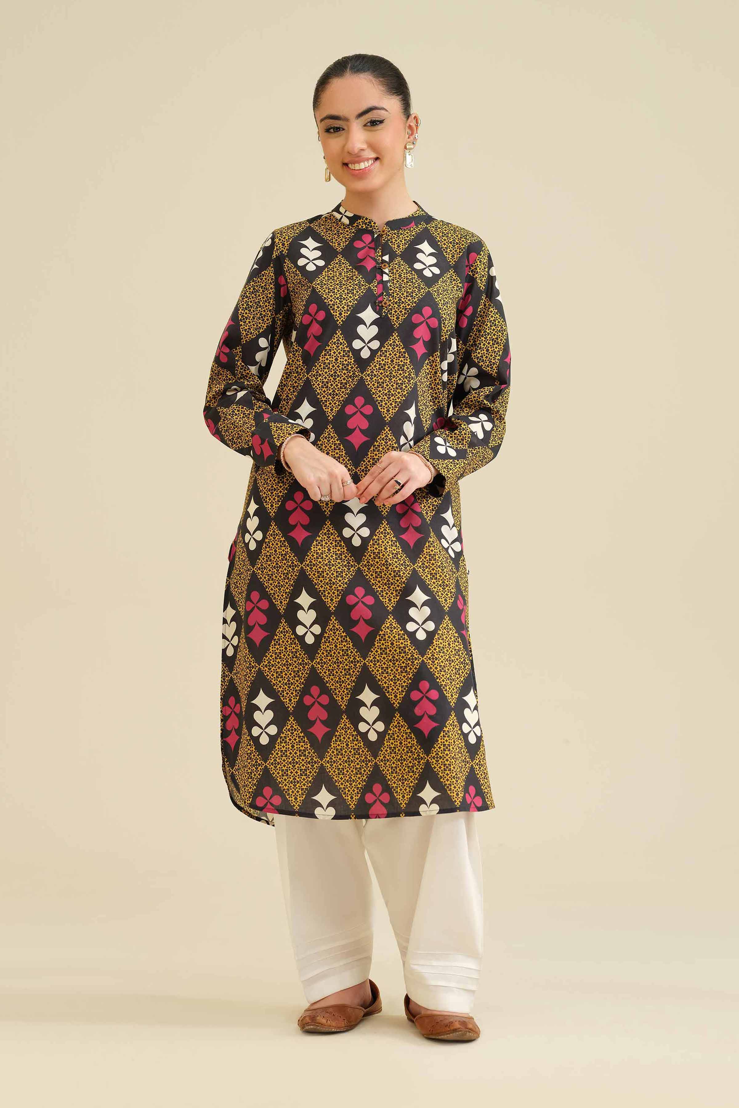 Printed Shirt - PW25-03 READY TO WEAR Black Cambric 1 Piece Printed