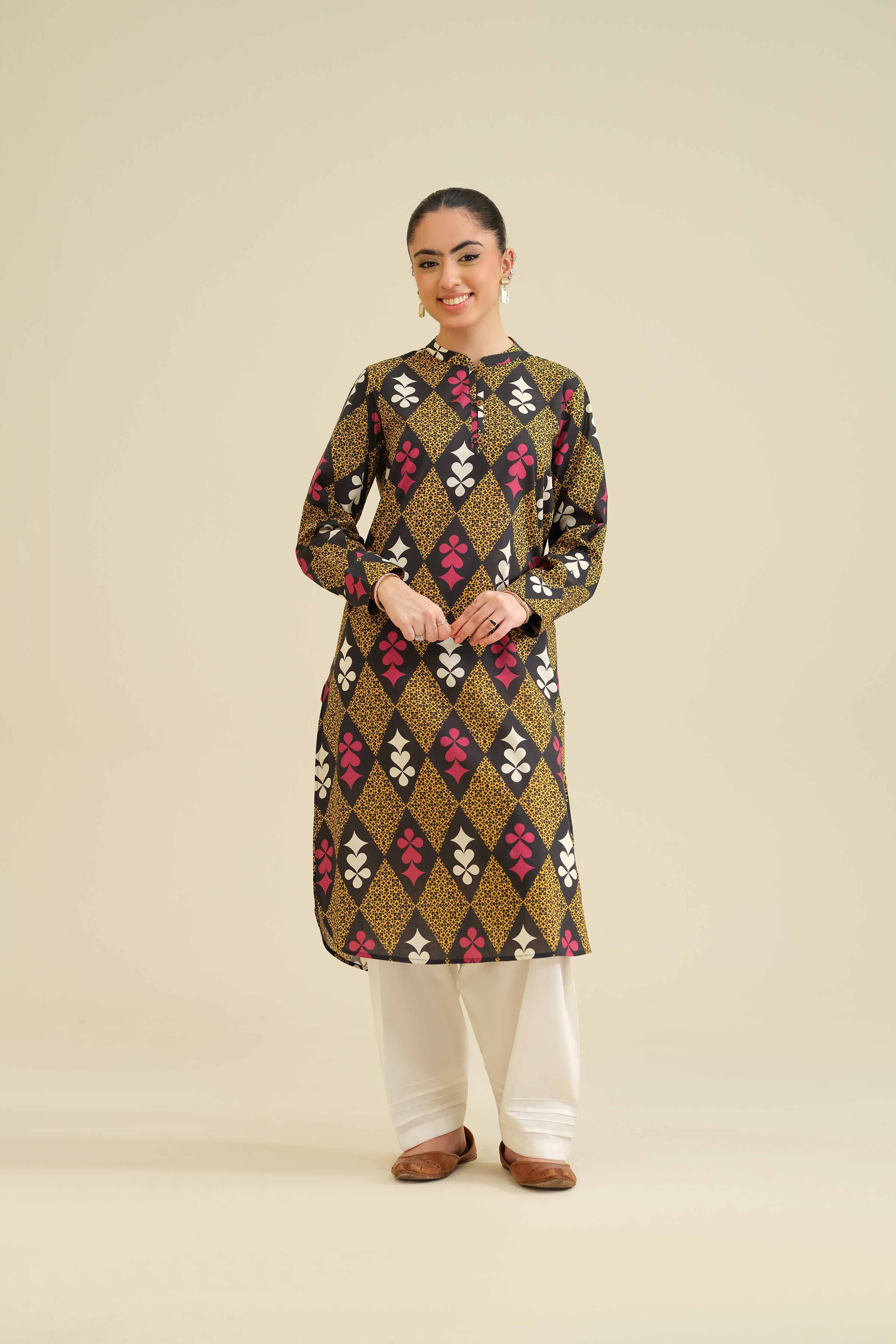 Printed Shirt - PW25-03 READY TO WEAR Black Cambric 1 Piece Printed