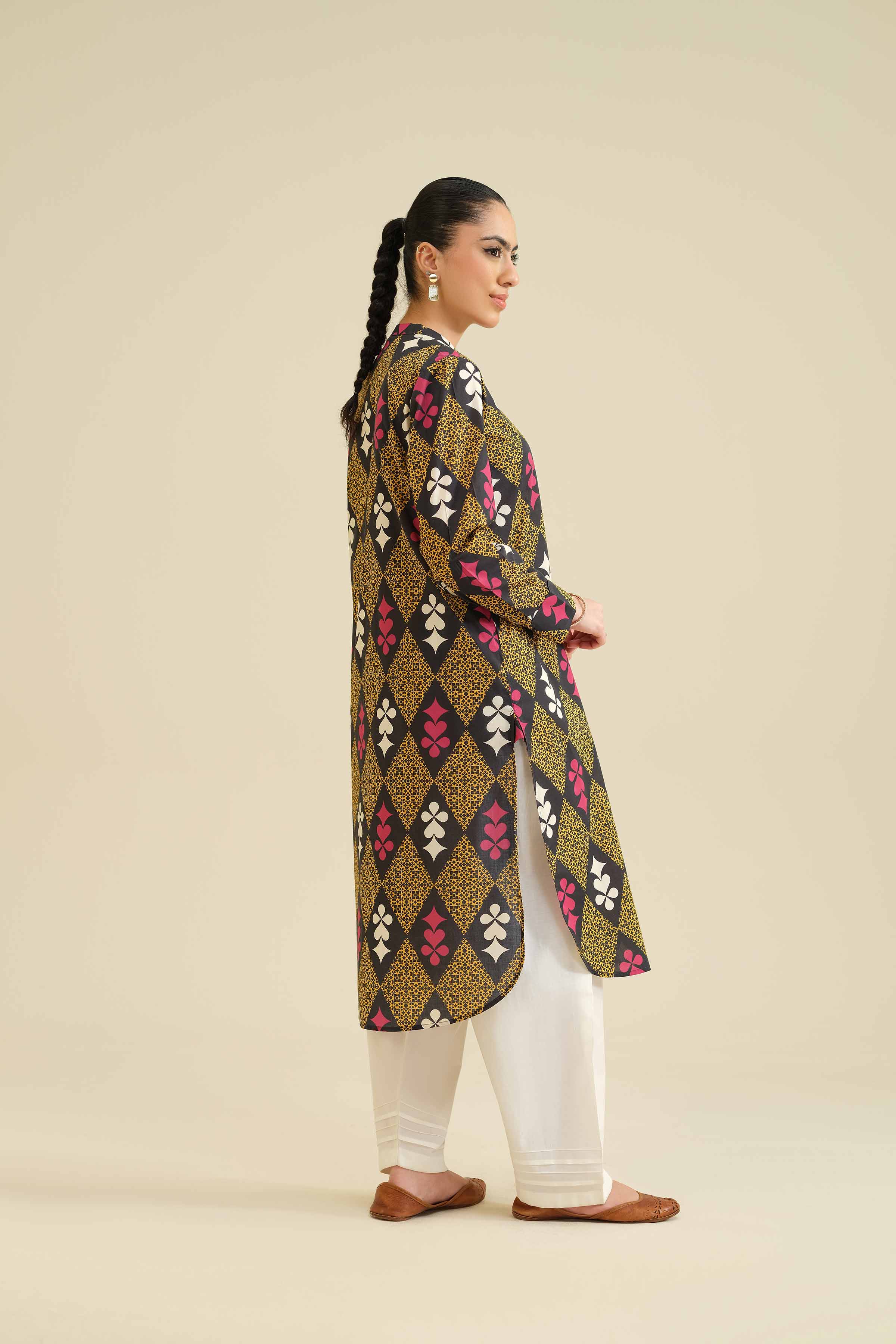 Printed Shirt - PW25-03 READY TO WEAR Black Cambric 1 Piece Printed