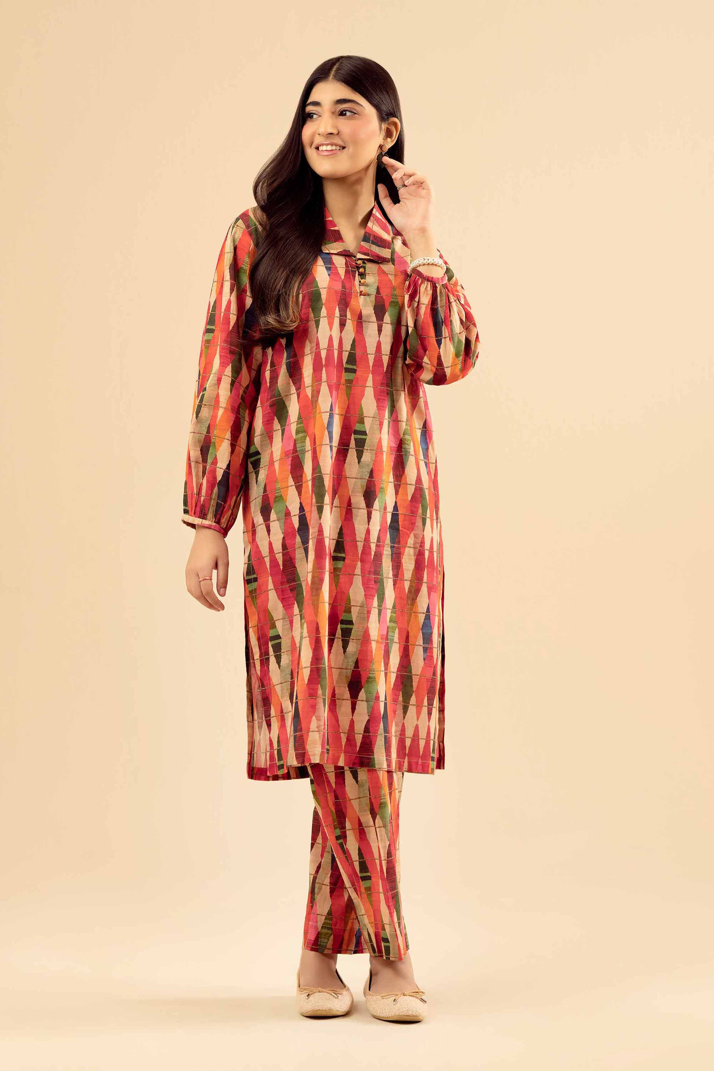 2 Piece - Printed Suit - PW25-06 READY TO WEAR Multi Cambric 2PC Printed